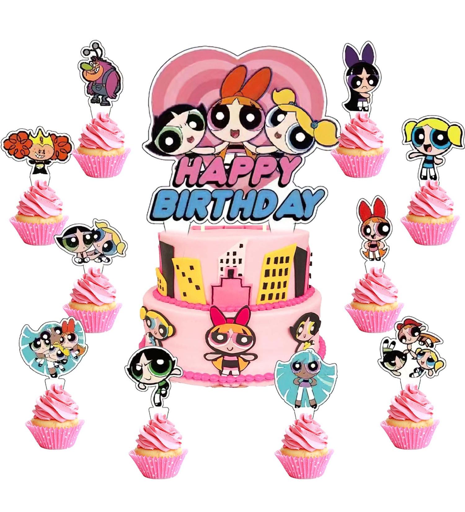 37Pcs Powerpuff Girls Party Cake&Cupcake Toppers for Birthday Party Supplies Boys' Theme Birthday Party Decoration - Buy Online on GoSupps.com