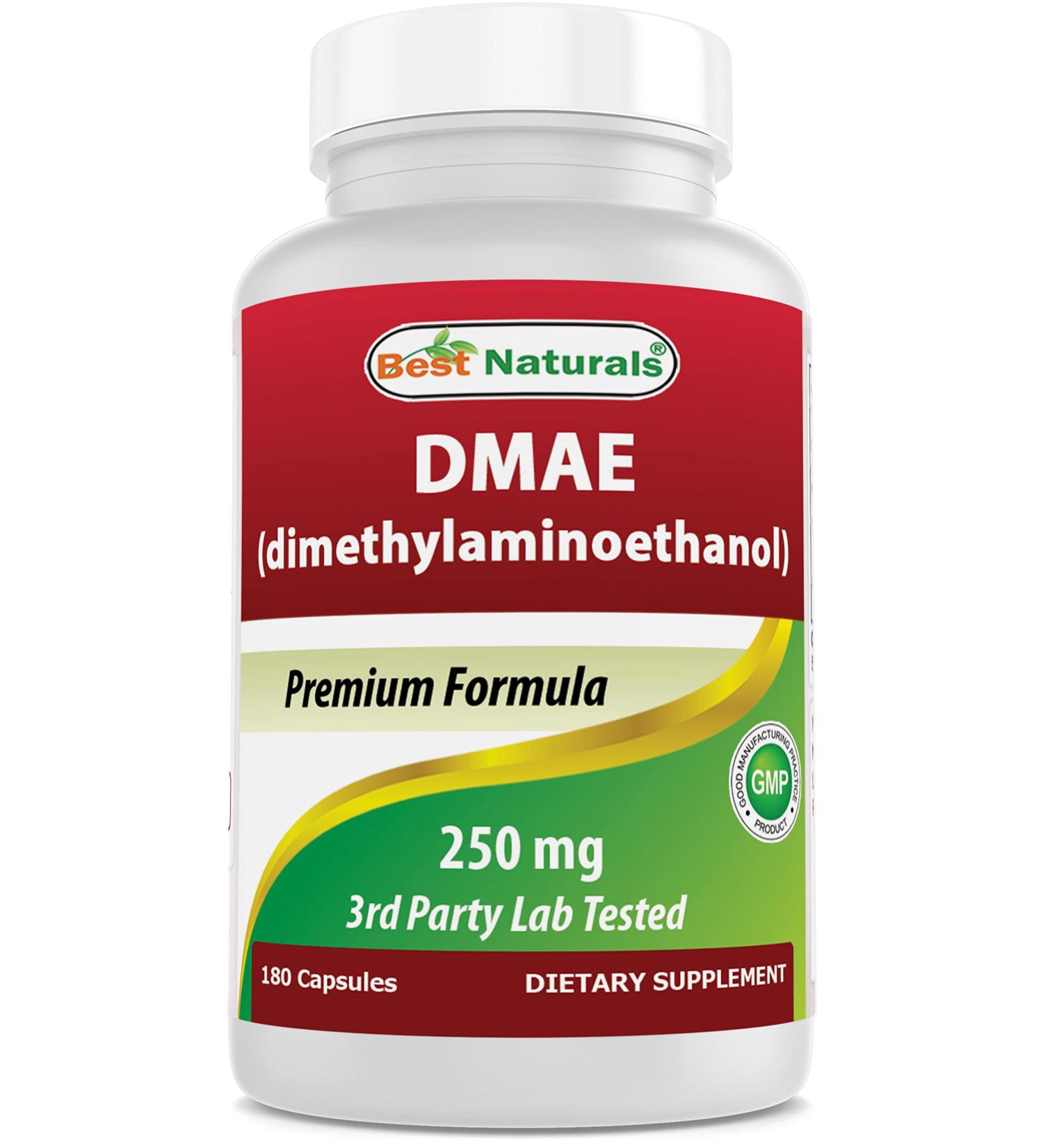 Best Naturals DMAE Supplement 250 mg - 180 Capsules | Dimethylaminoethanol Bitartrate for Cognitive Support & Focus - Buy Online on GoSupps.com