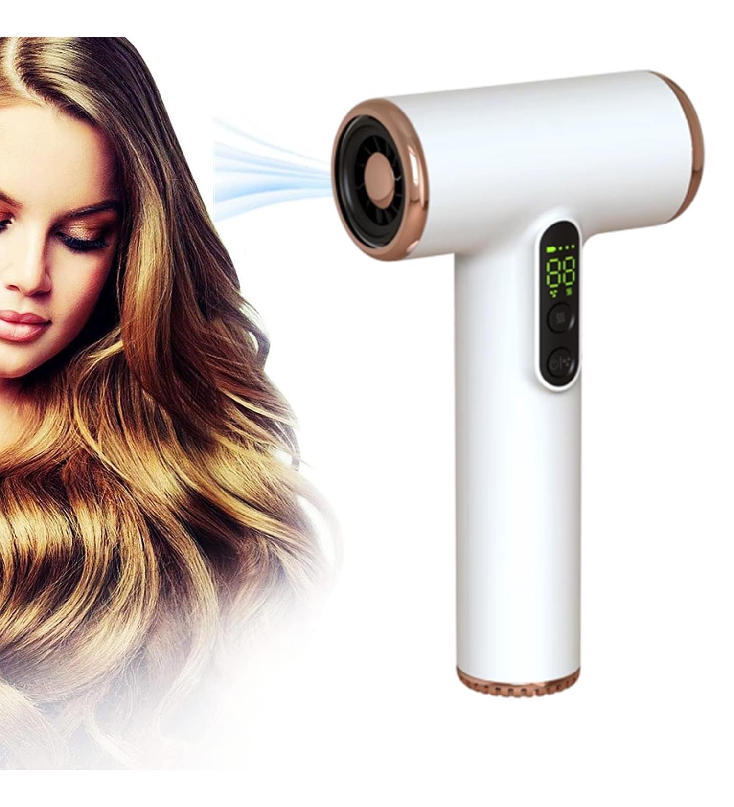WTTTTW USB Rechargeable Cordless Hair Dryer Portable Blow Dryer w/Hot & Cold Wind Wireless Hair Dryer for Travel School Pet Care Hairdressing Oil Painting Drying Tools - Buy Online on GoSupps.com