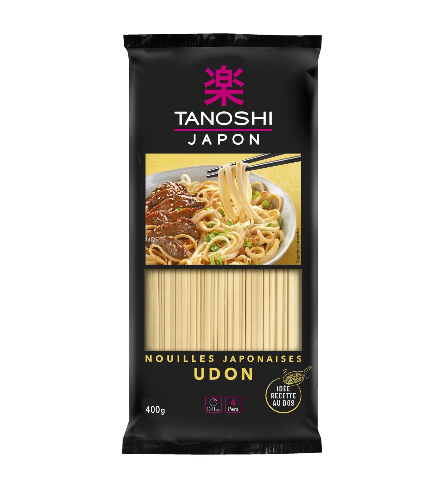  TANOSHI TANOSHI - Cook-on Udon Noodles - Japanese Noodles - Serves 4 - Ready in 10 minutes - 400g - Buy Online on GoSupps.com
