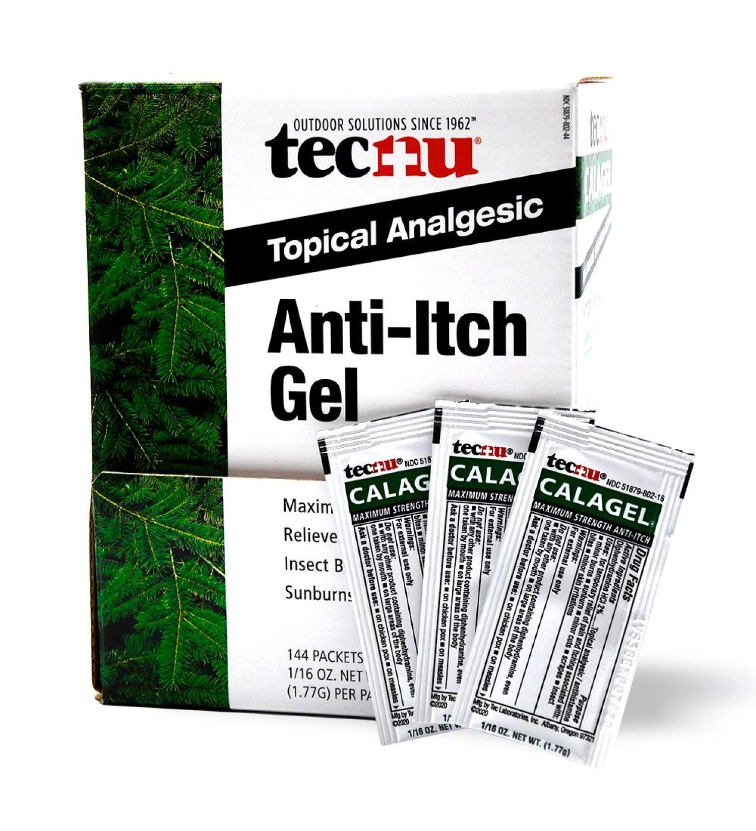 Calagel Tec Labs Tecnu Anti-Itch Gel - Maximum Strength Relief for Rashes, Bug Bites, Stings & Burns - 144 Count Packets - Buy Online on GoSupps.com
