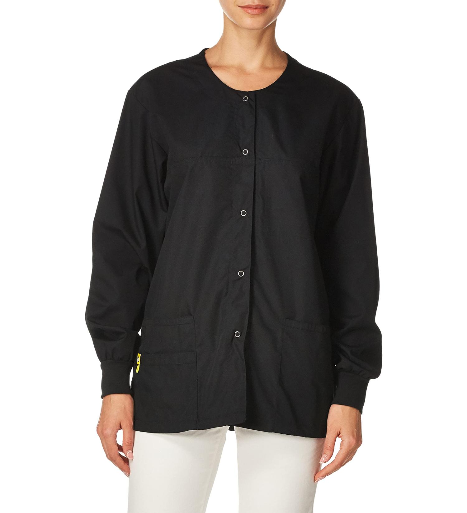 WonderWink Origins Delta Scrub Jacket - X-Large, Black - Buy Online on GoSupps.com
