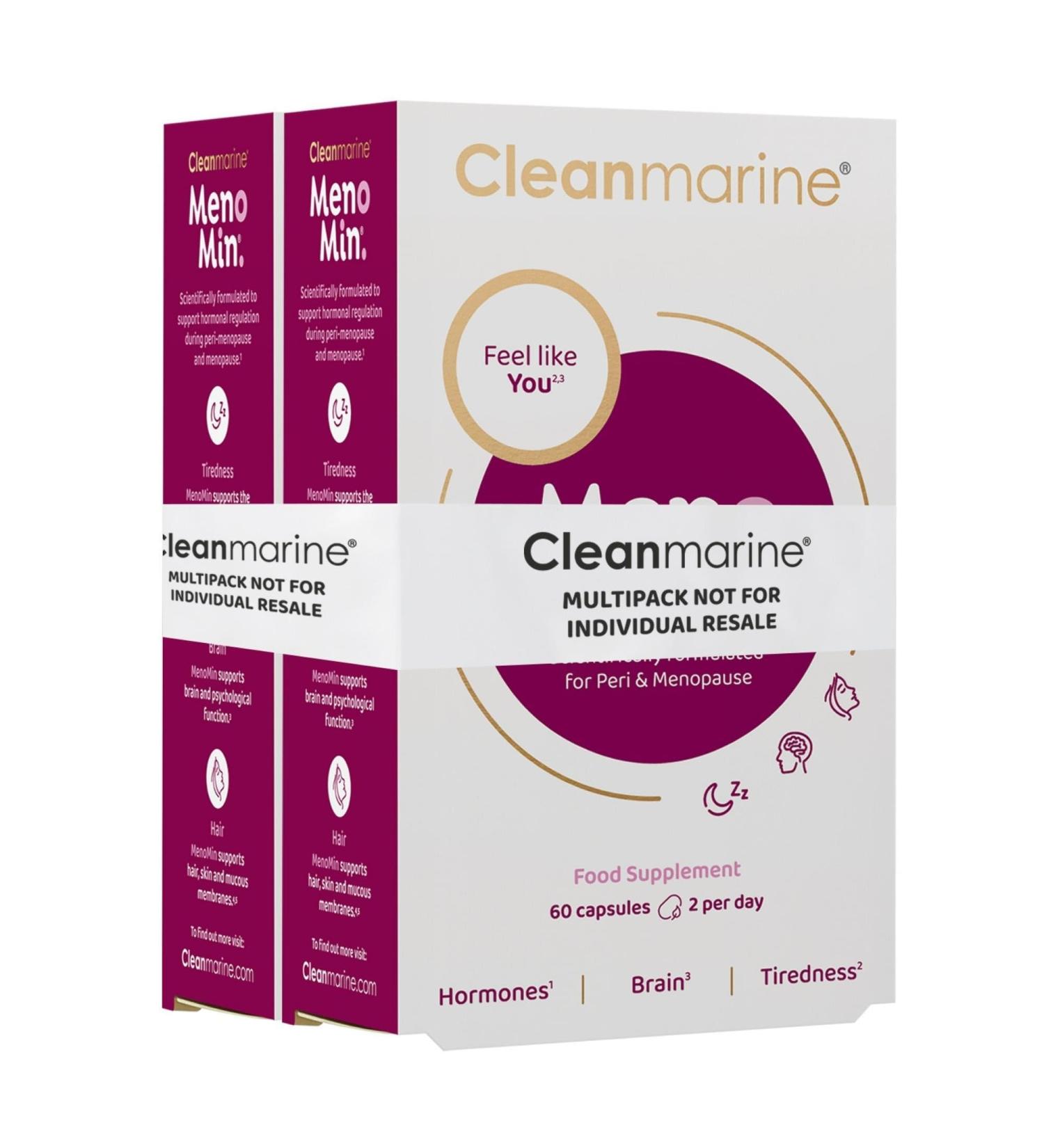 Cleanmarine Menomin Menopause Support: Highly Absorbable Omega 3 with Soy Isoflavones - 120 Capsules - Buy Online on GoSupps.com