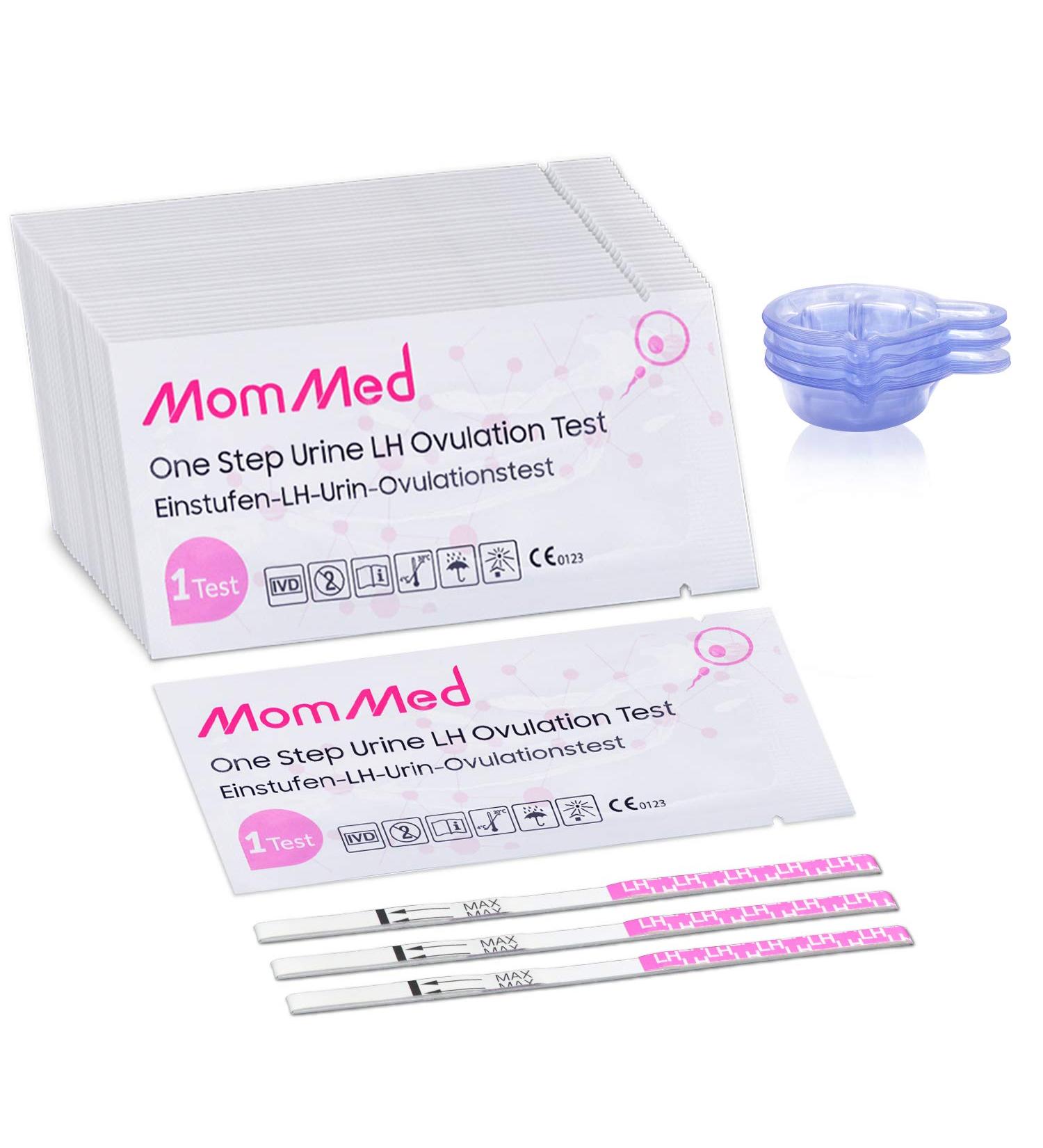 MOMMED Ovulation Test Strips 50 LH Kit + Collection Cups | High Sensitivity Ovulation Tests 50 Count | Track Ovulation Accurately - Buy Online on GoSupps.com