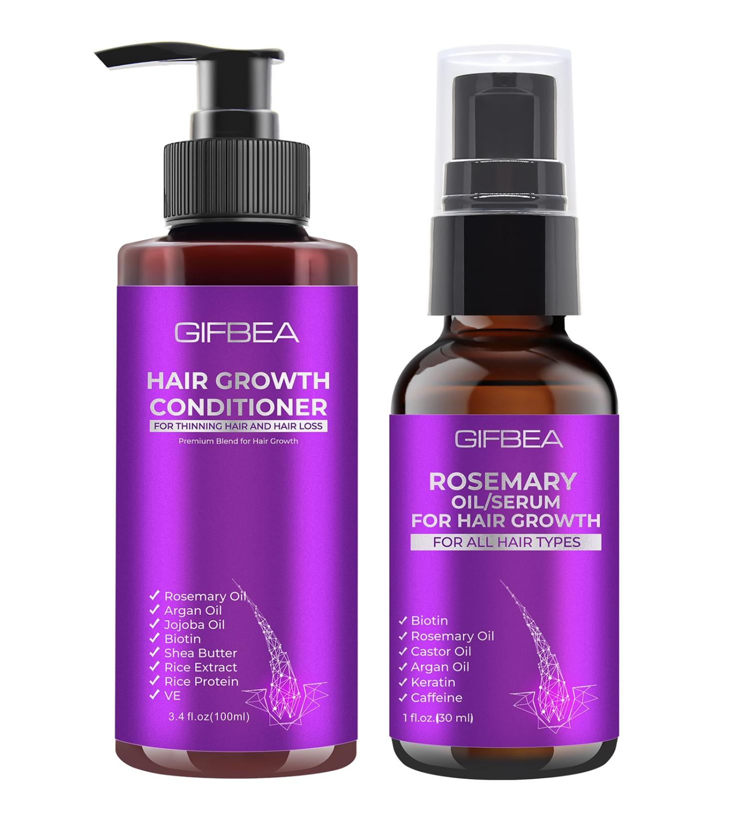Rosemary Oil Hair Growth Serum & Biotin - Castor Oil Conditioner for Thinning Hair | Improve Volume & Thickness - Buy Online on GoSupps.com