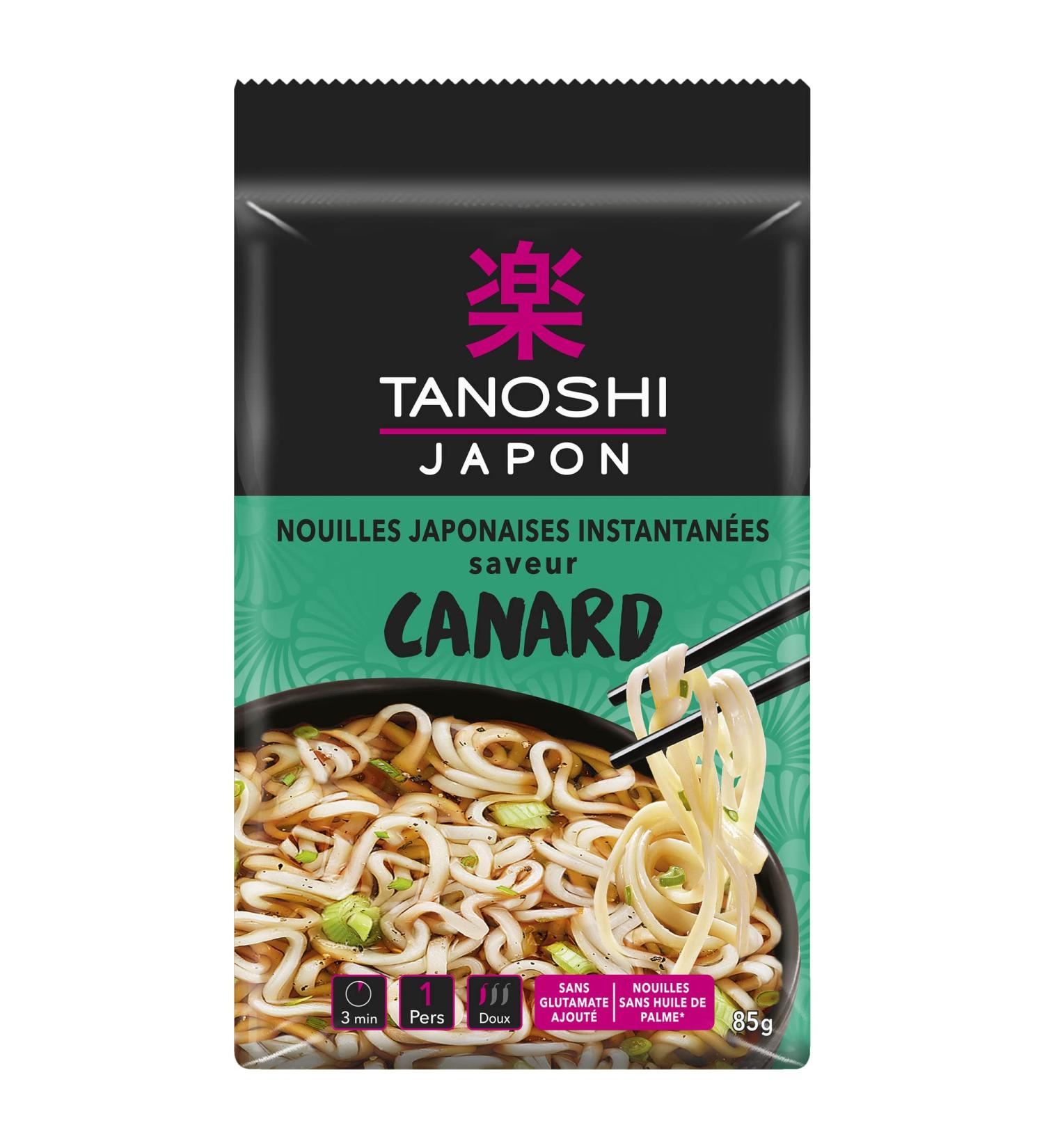 TANOSHI Tien Shan Asian Instant Wheat Noodles Duck Flavor - 85g Pack