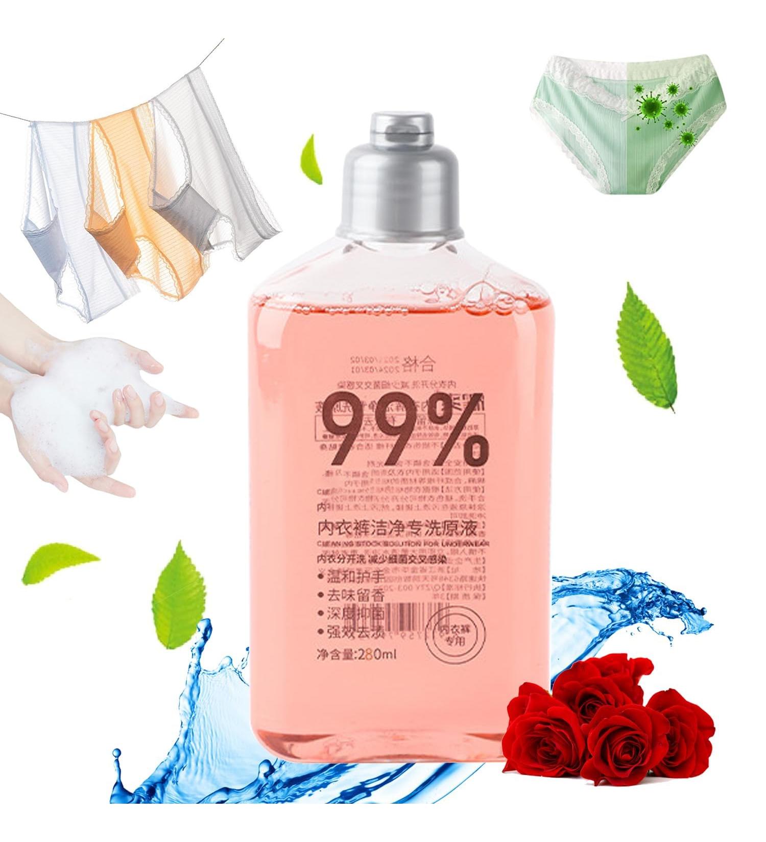 Underwear Laundry Detergent Liquid 99% Period Panty Cleaner Powerfully Plant Based Underwear Detergent Laundry Liquid Liquid Detergent Laundry Maintain Underwear Freshness (Flavor of Flower) - Buy Online on GoSupps.com