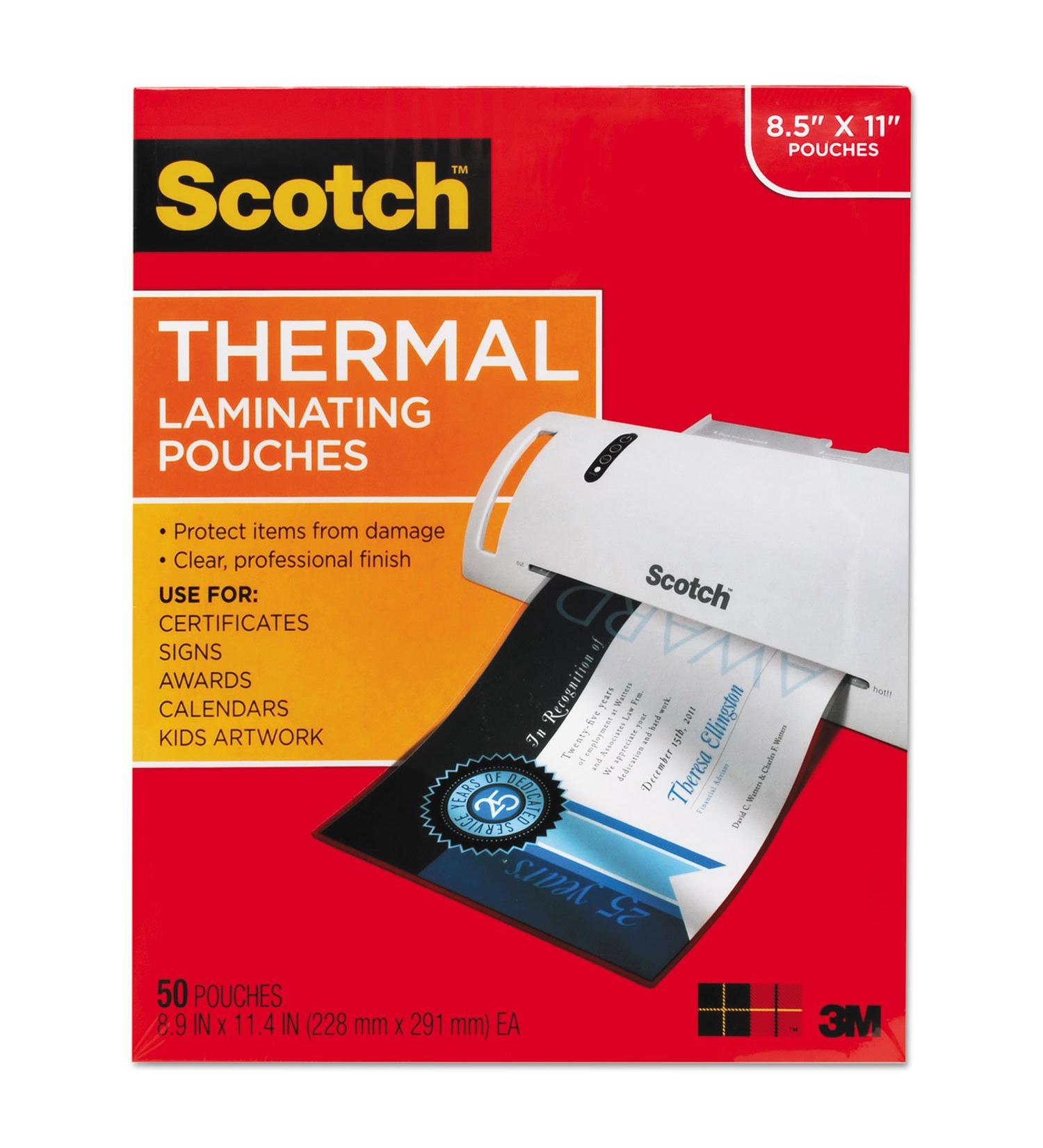 3M TP3854-50 Scotch Thermal Laminating Pouch, Letter Size, 8.5 x 11, 50 Pack - Clear - Buy Online on GoSupps.com