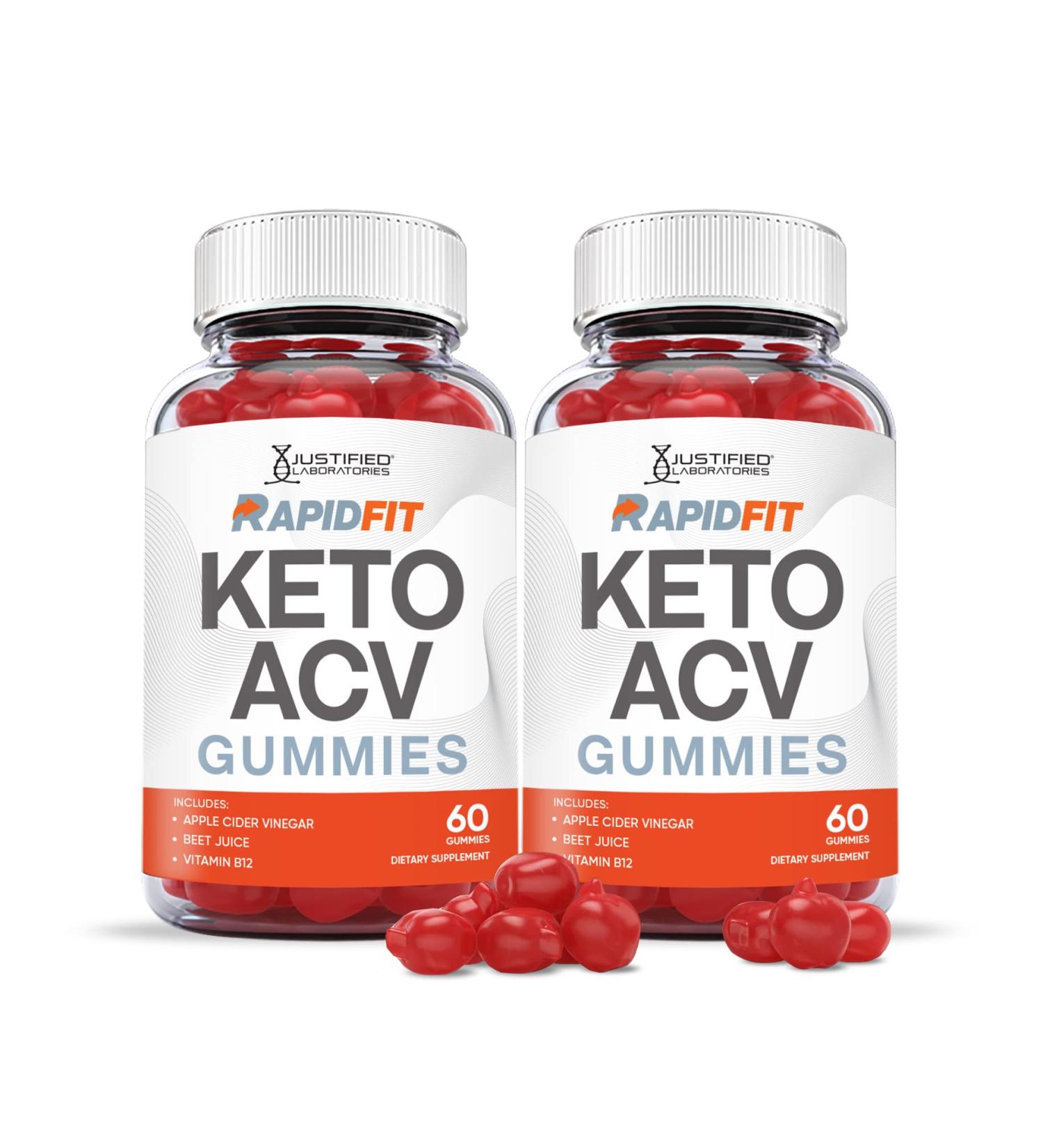 Rapid Fit Keto ACV Gummies 1000MG 2 Pack with Pomegranate Juice, Beet Root, B12 - 120 Count - Buy Online on GoSupps.com