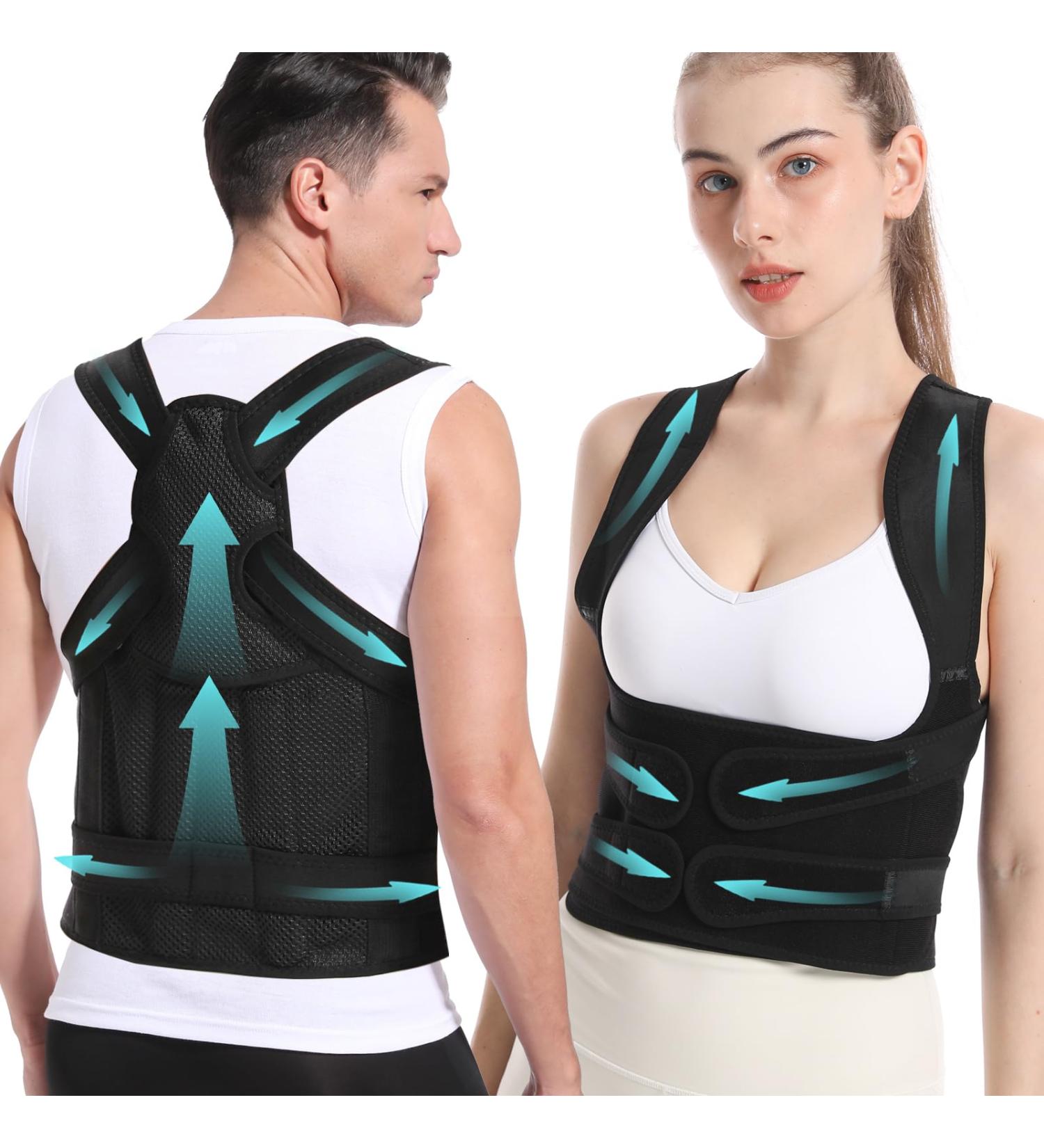 Back Brace Posture Corrector for Men & Women | Adjustable Support for Scoliosis & Hunchback Correction | Spine Straightener & Posture Trainer - Buy Online on GoSupps.com