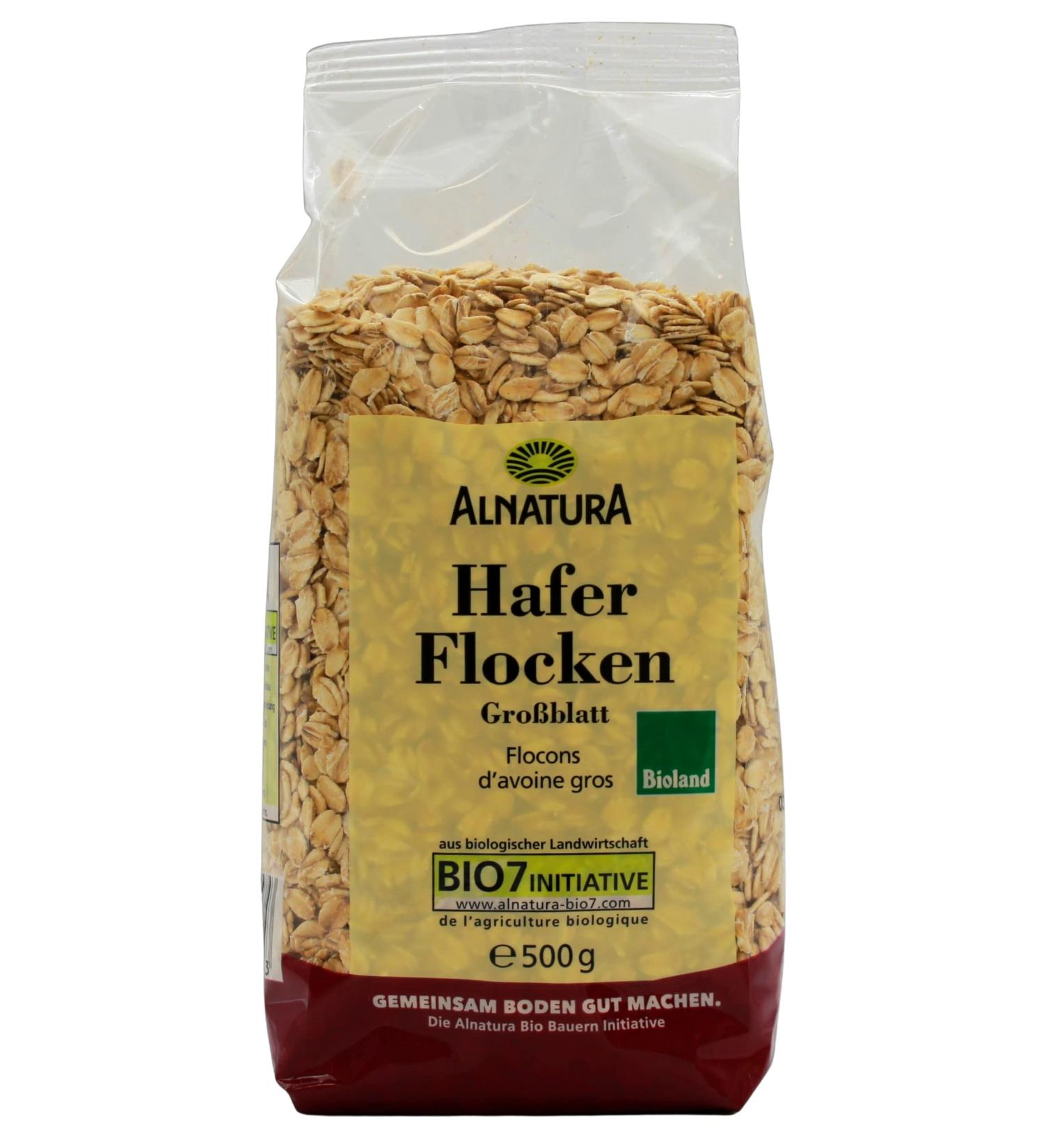 Alnatura Organic oat flakes large leaf vegan pack of 6 6 x 500 g - Buy Online on GoSupps.com