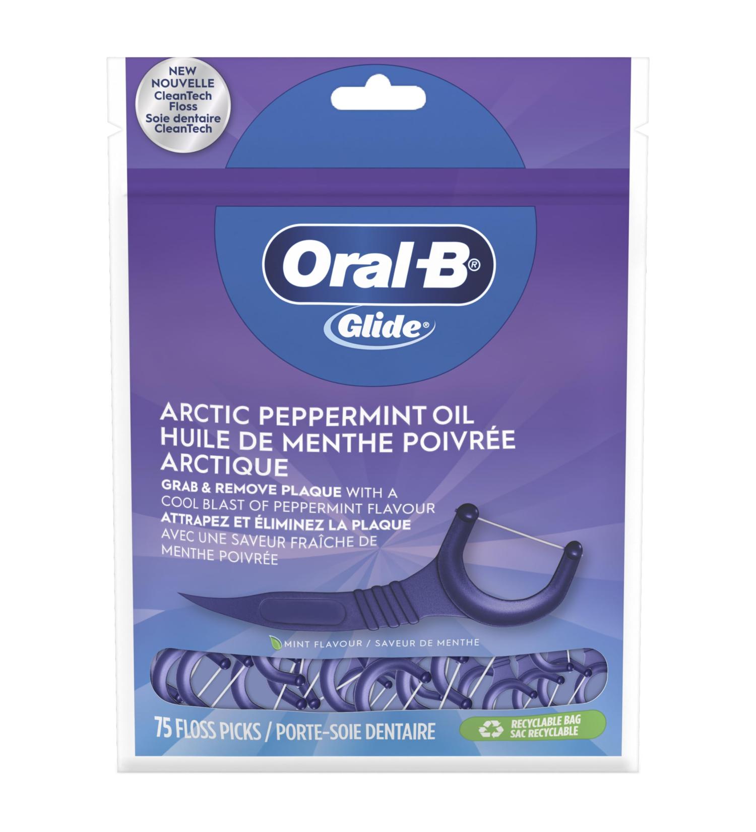 Oral-B Glide Floss Picks Whitening Dental Floss Radiant Mint 75 Count - Buy Online on GoSupps.com