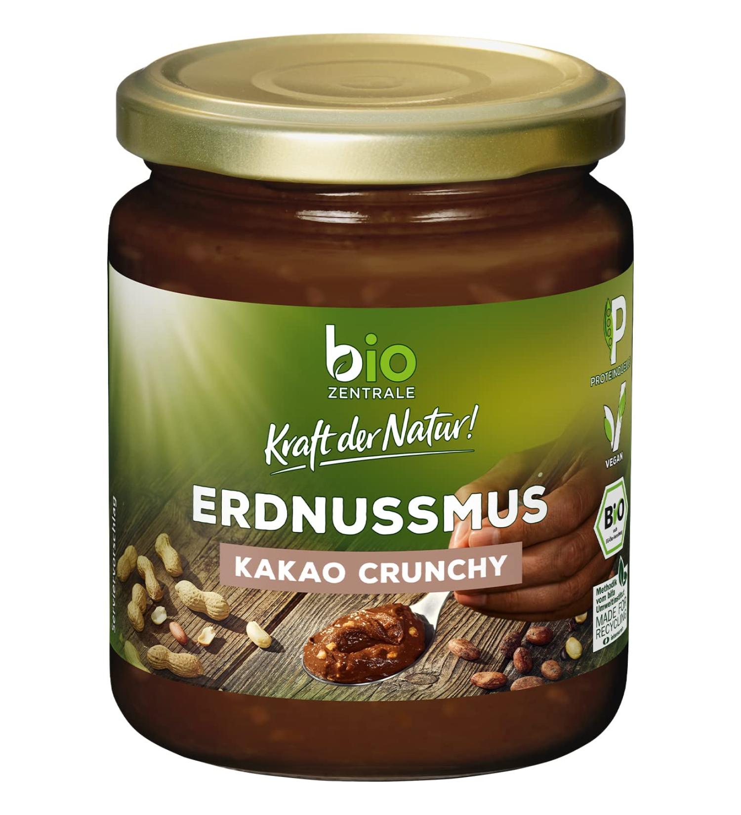 Buy Biozentral Olabnussmus Crunchy Kocao | Vegan Gluten-Free Peanut Cream | 6 x 250g | Palm Oil-Free | Perfect for Muesli & Snacks - Buy Online on GoSupps.com