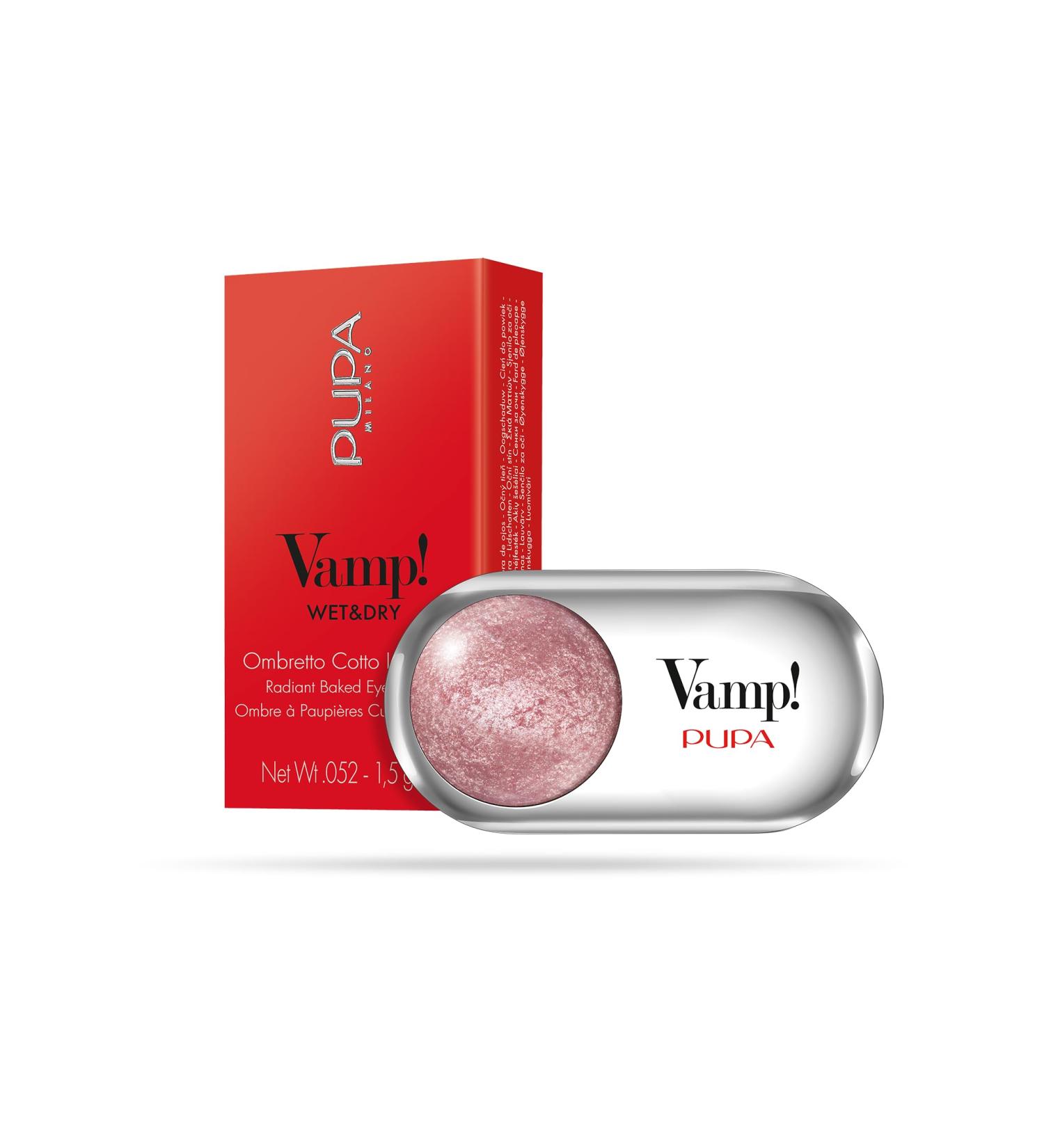 Pupa Milano Vamp Metallic Glitter and Matte Eyeshadow Powder 105 Eden Rose 105 - Eden Rose - Wet and Dry - Buy Online on GoSupps.com