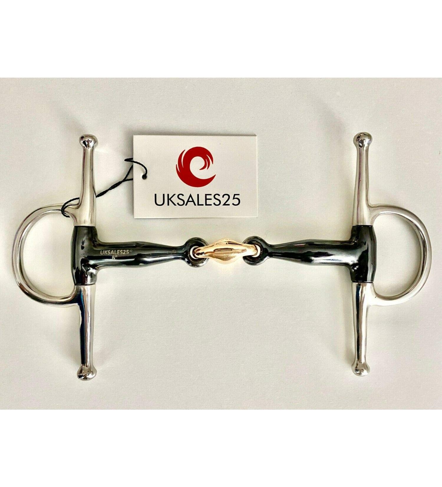 Full Cheek Sweet Iron Snaffle Bit with Copper Lozenge (UKSALES25 Horse Bits) (6.0 INCHES)