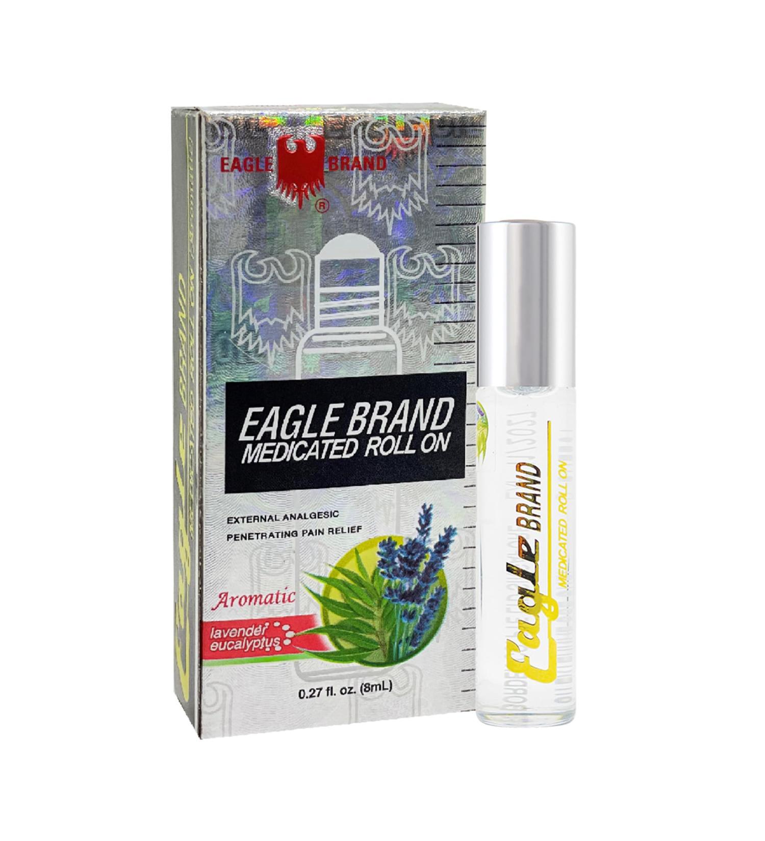 Eagle Brand Medicated Oil Aromatic Roll-On Lavender & Eucalyptus Pack of 12
