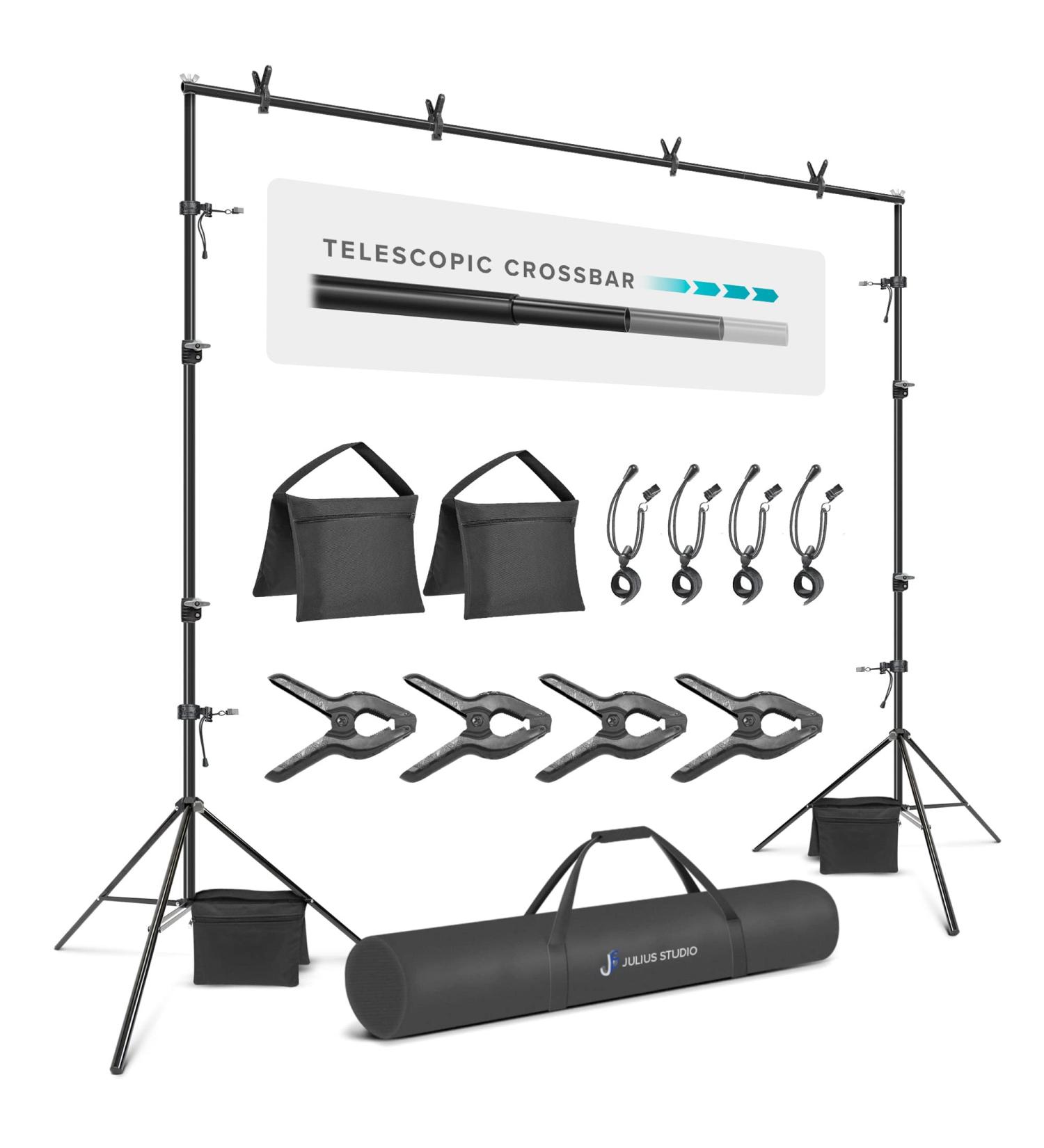 Julius Studio 10.1 ft. Extra Wide Backdrop Stand Kit for Photo Video Studio - JSAG283 - Buy Online on GoSupps.com