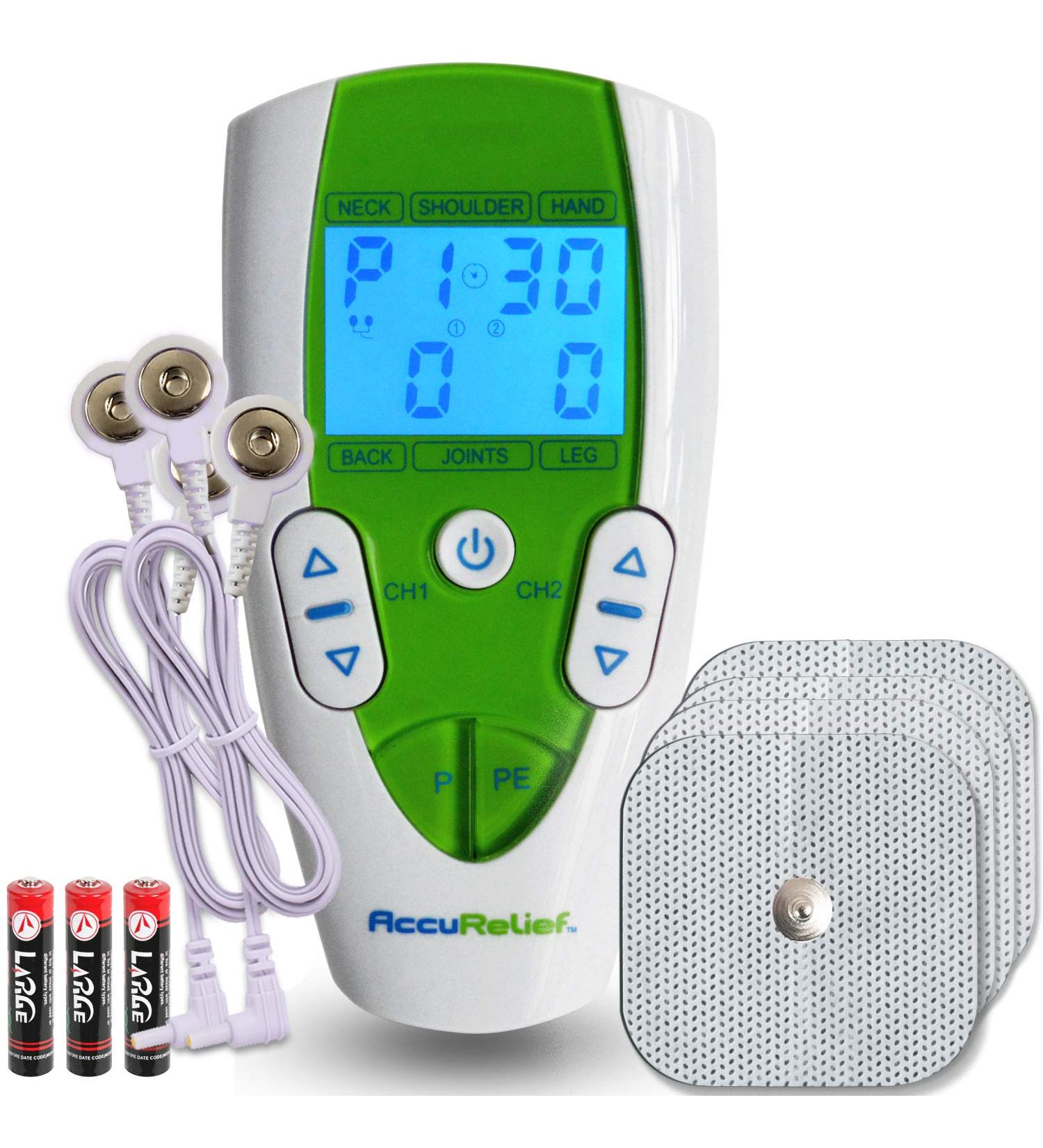 AccuRelief TENS Unit - Clinical Strength Pain Relief System for Back Neck & Body Pains - OTC Approved Muscle Stimulator - International Shipping Available - Buy Online on GoSupps.com