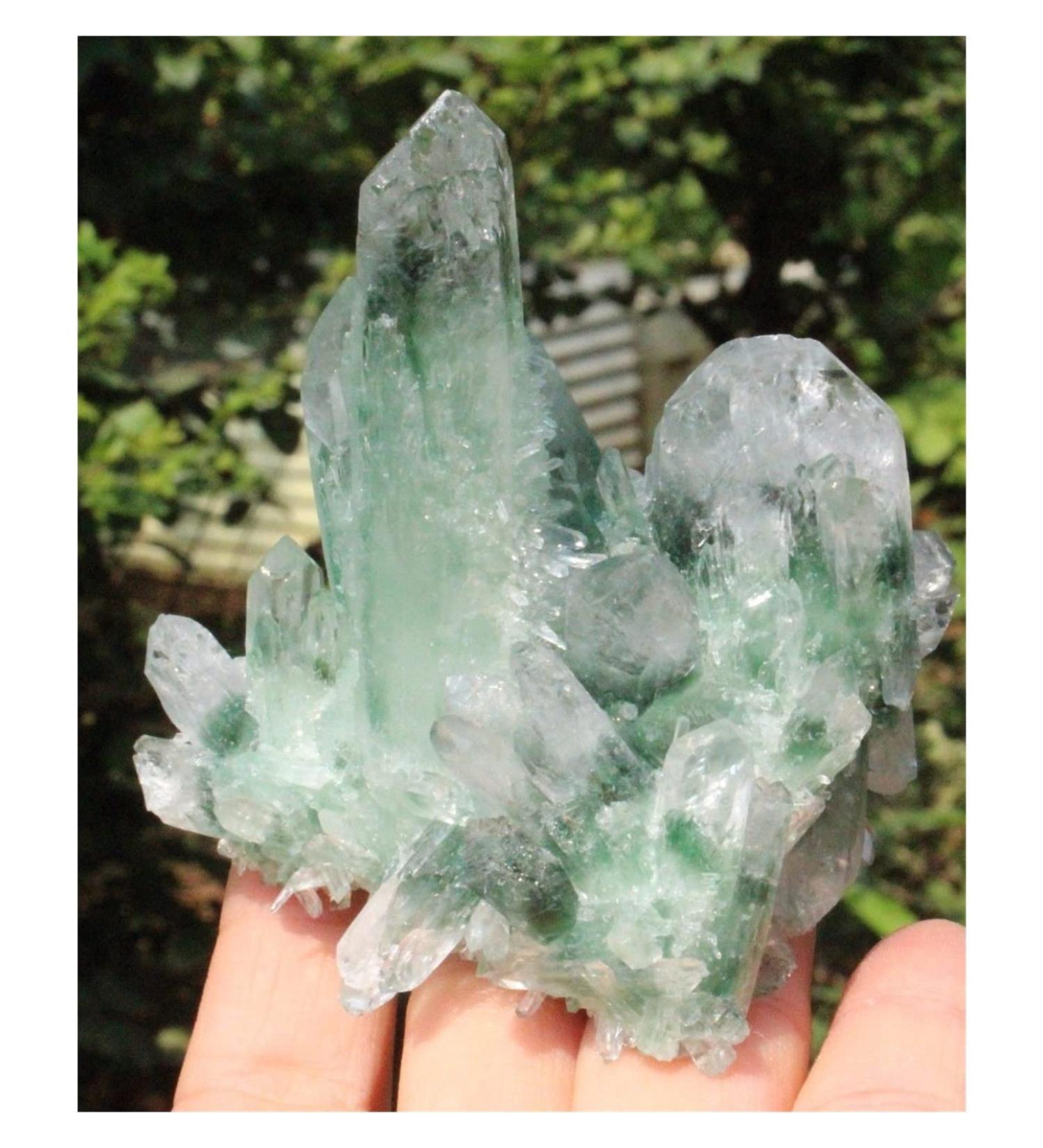 New Find Natural Beautiful Green Tibetan Quartz Crystal Cluster Specimen ERTEYIN - Buy Online on GoSupps.com