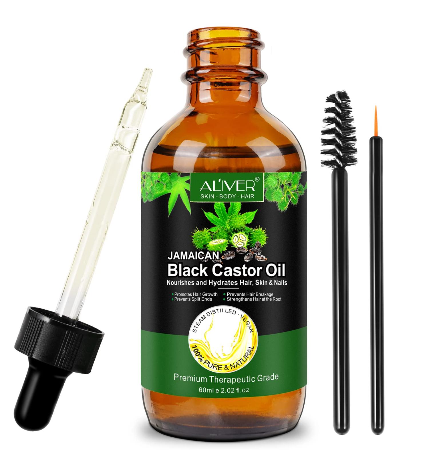 CLOXENY Organic Castor Oil for Hair Growth, Eyelashes, and Eyebrows - Jamaican Black Castor Oil Treatment for Dry Damaged Hair, Skin, and Nails - 2.02 Fl.Oz - Buy Online on GoSupps.com