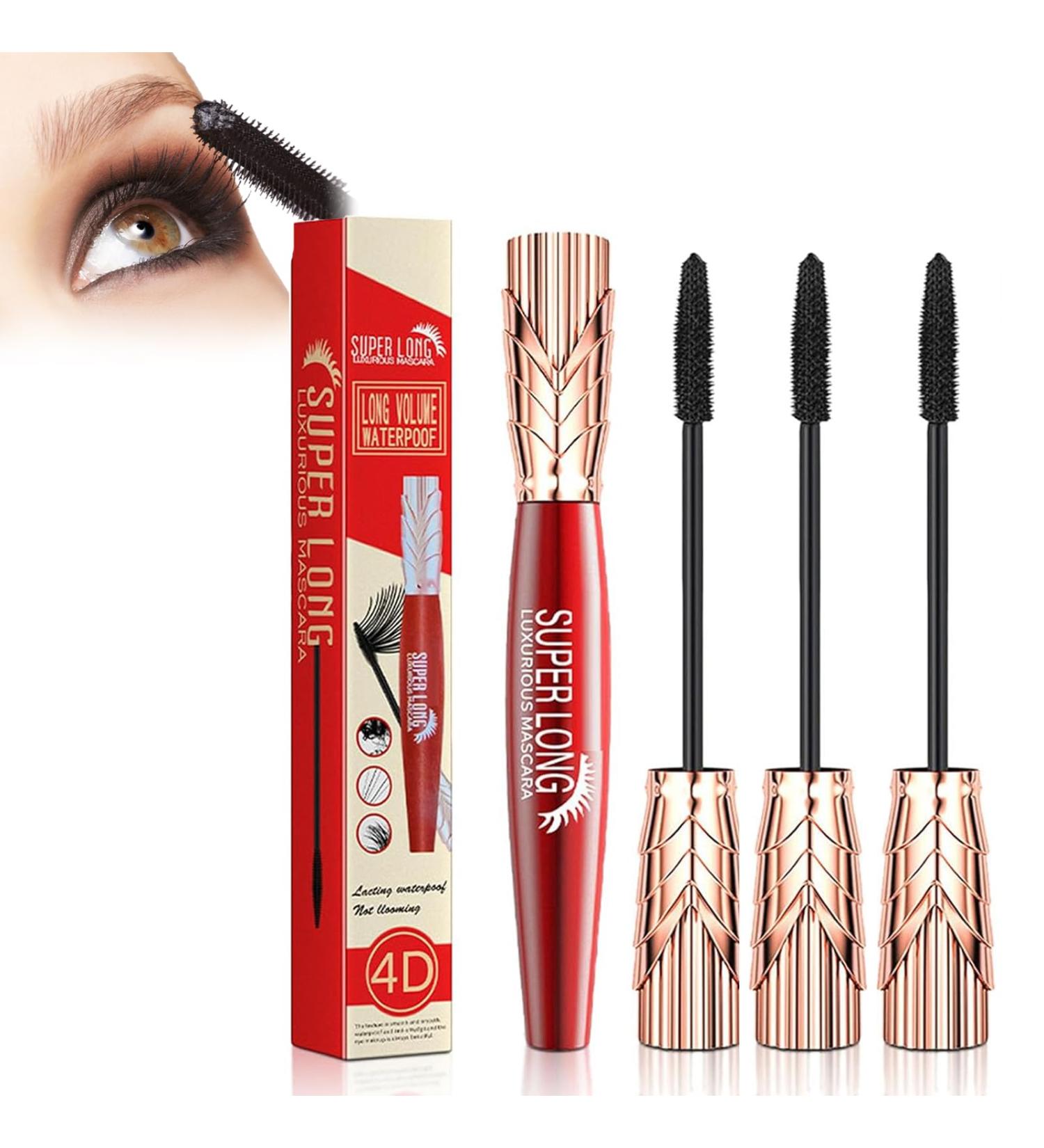 Yanquina Super Long Mascara Yankina Super Long Mascara Yankina Mascara De Pesta as Yanquina 4D Silk Fiber Lash Mascara Waterproof Long Lasting No Clumping (3Pcs) - Buy Online on GoSupps.com