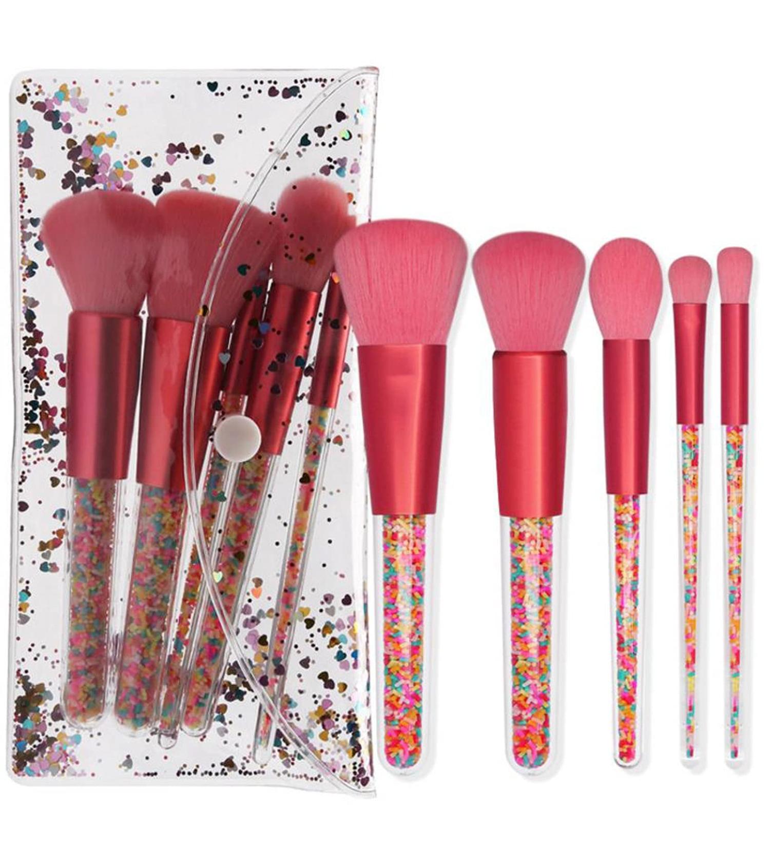5 Pc Portable Makeup Brushes Set with Storage Bag | Professional Eyebrow Eyeshadow & Foundation Brushes for Daily Use | International Shipping Available - Buy Online on GoSupps.com