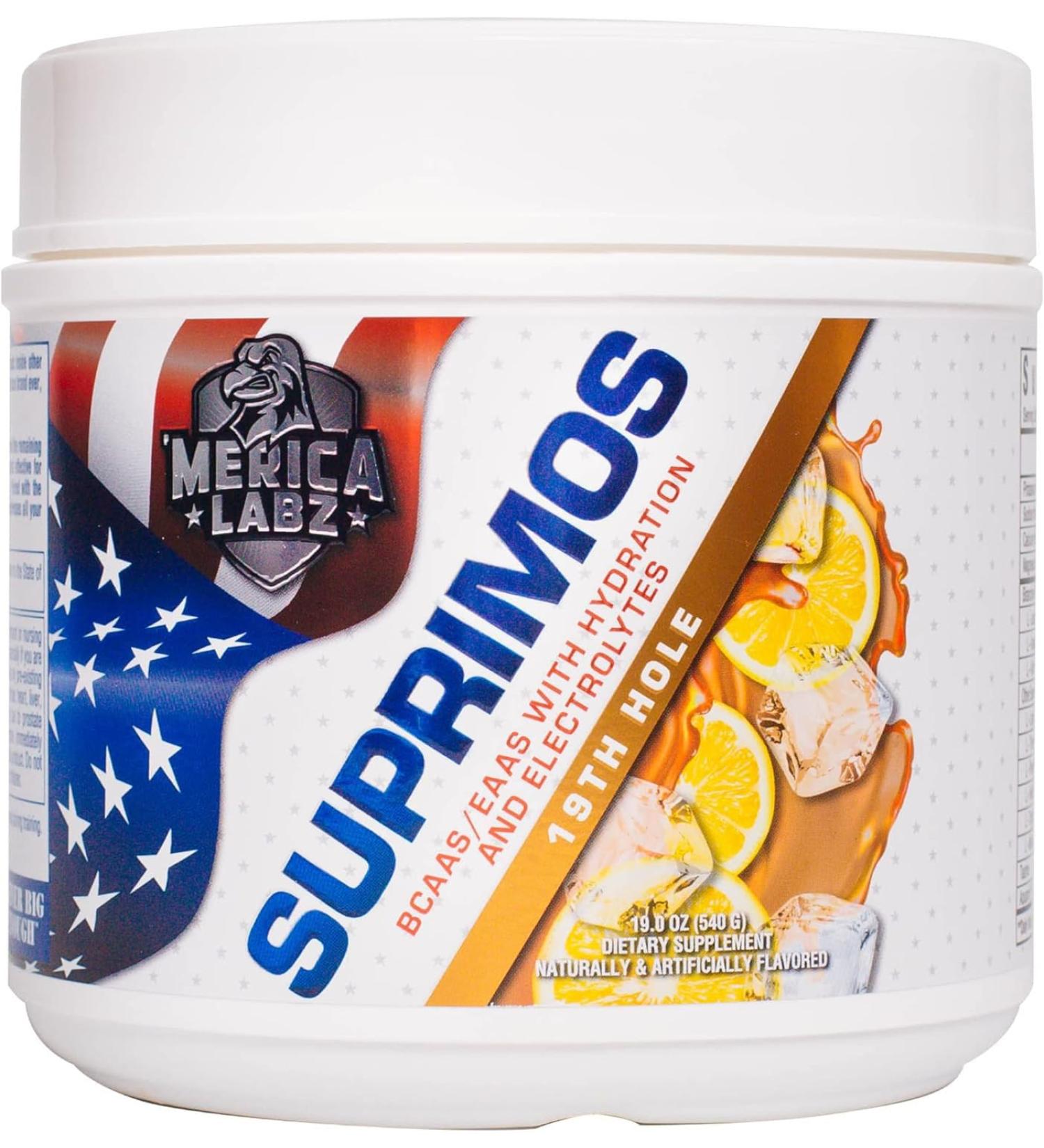 Merica Labz Suprimos BCAA/EAA Supplement with Electrolytes - Maximum Performance & Endurance | 30 Servings (19th Hole) - International Shipping Available - Buy Online on GoSupps.com