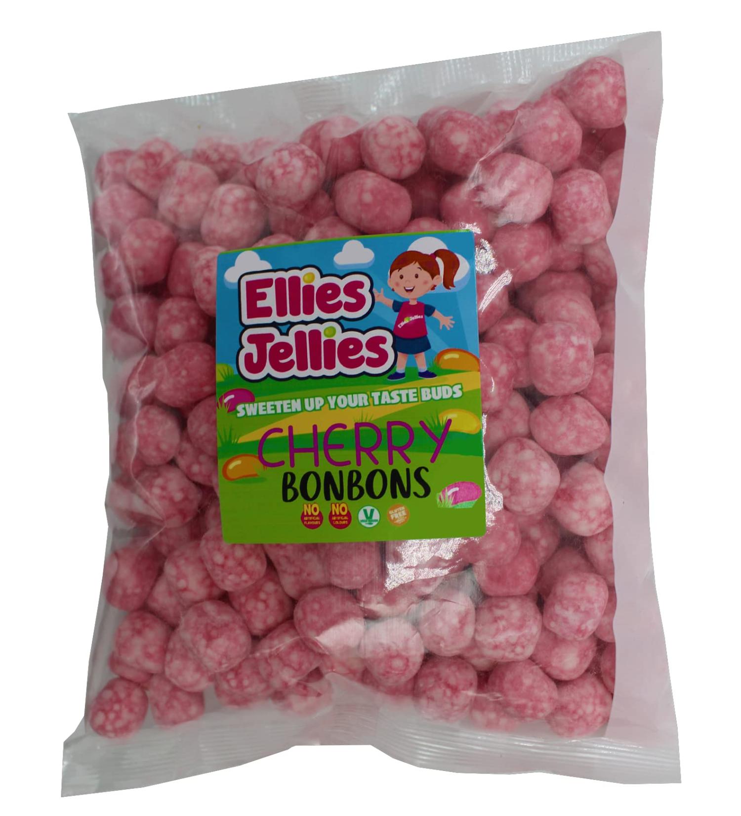 Ellies Jellies Cherry Bonbons 1kg Bag Cherry Flavour Pink Colour