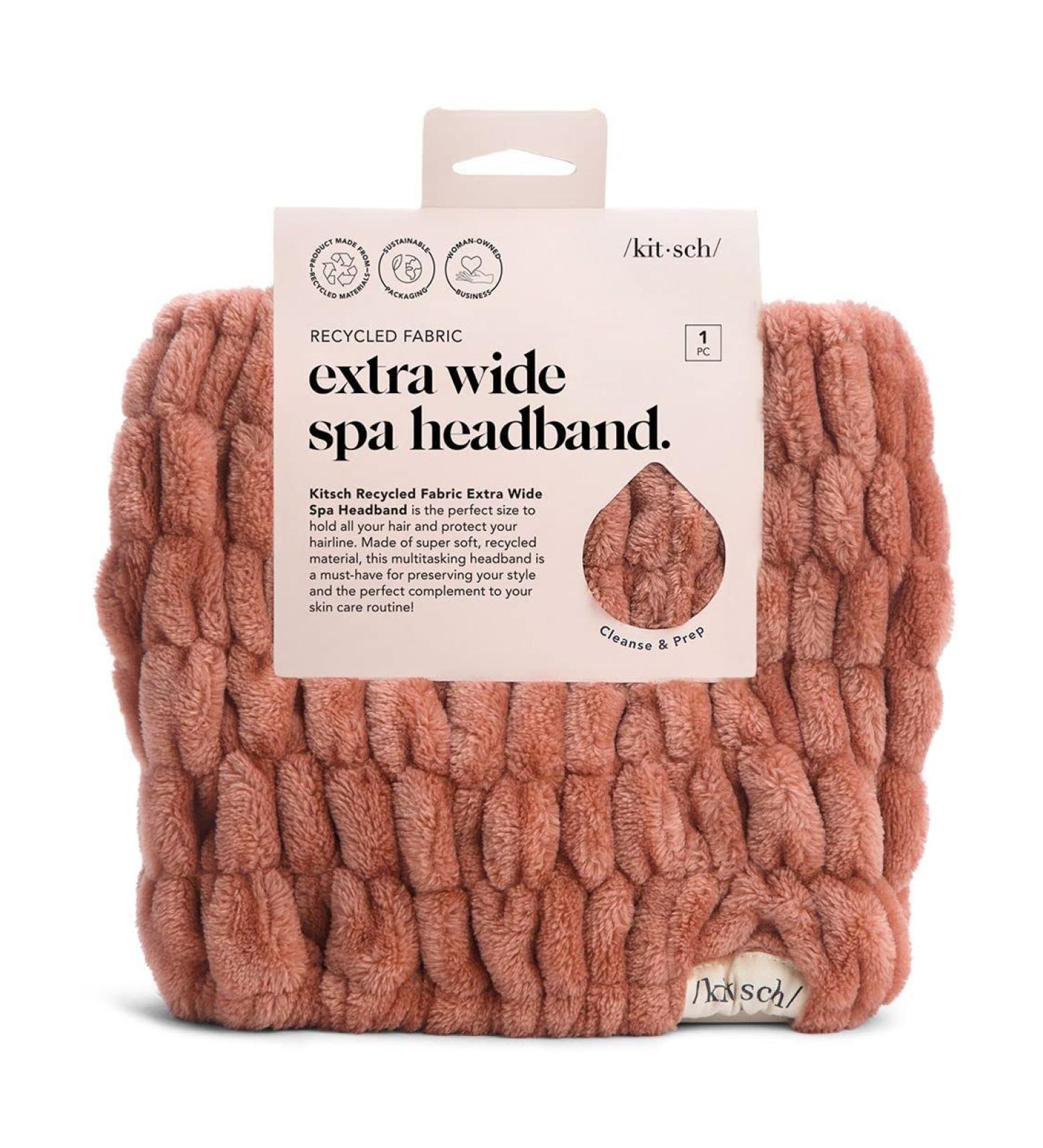 Kitsch Extra Wide Spa Headband for Face Washing & Skincare - Dusty Rose | Soft Makeup & Hair Band for Women - Buy Online on GoSupps.com