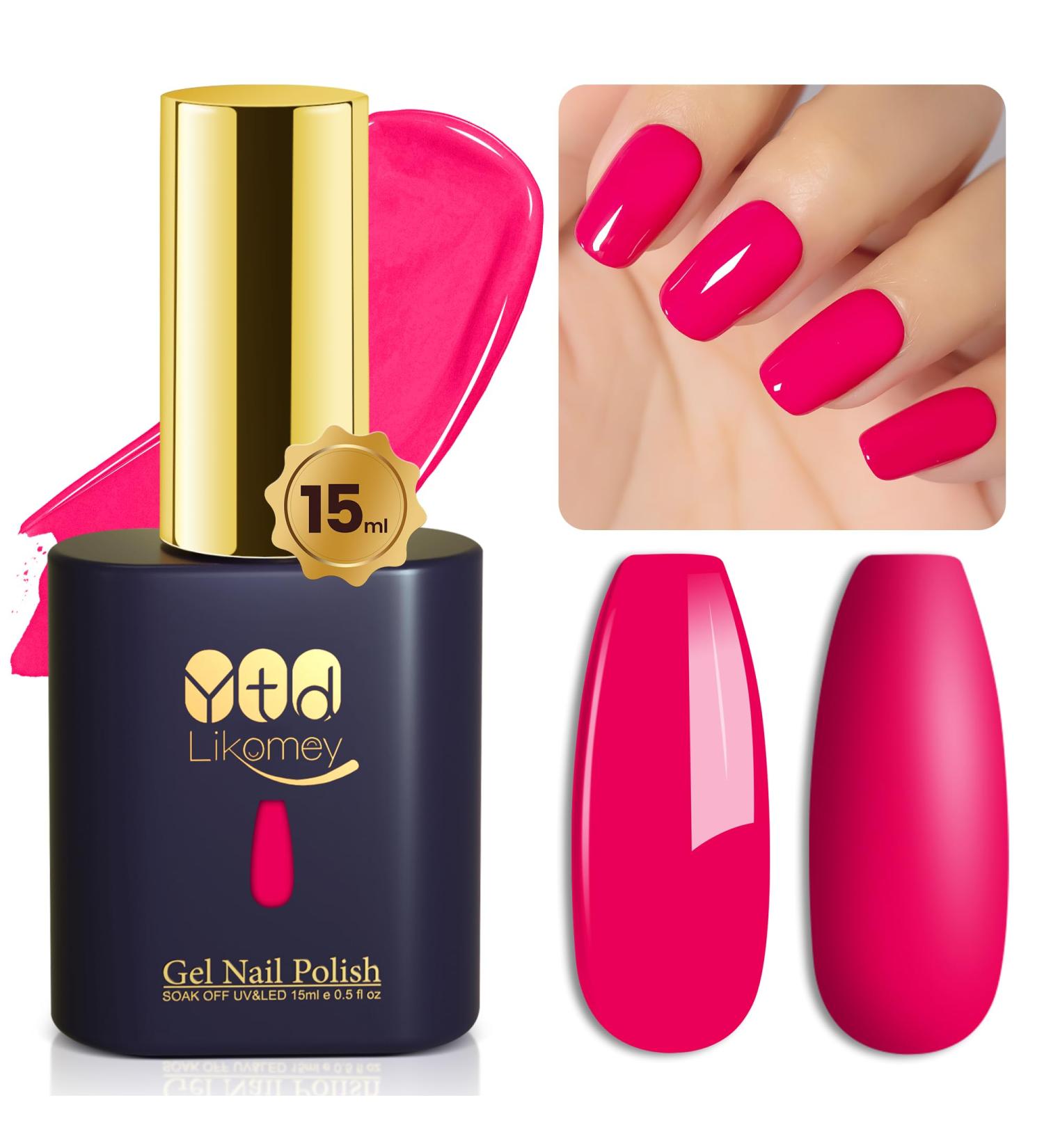 YTD Likomey Berry Pink Gel Nail Polish 15ml | Soak Off UV Nail Varnish for DIY Manicure & Pedicure | Bright Pink CS409 - Buy Online on GoSupps.com