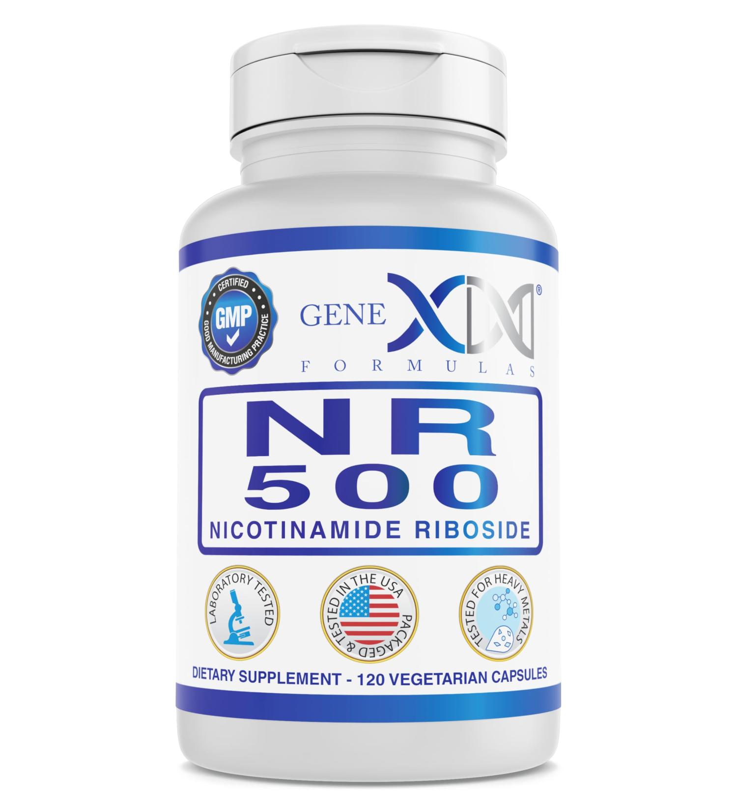 Genex Formulas NR Nicotinamide Riboside 500mg/Serving (120 Capsules) NAD+ Precursor for Healthy Aging - GMP-Certified Non-GMO Gluten-Free Vegetarian (1 Pack) 120 Count (Pack of 1) 500mg - Buy Online on GoSupps.com