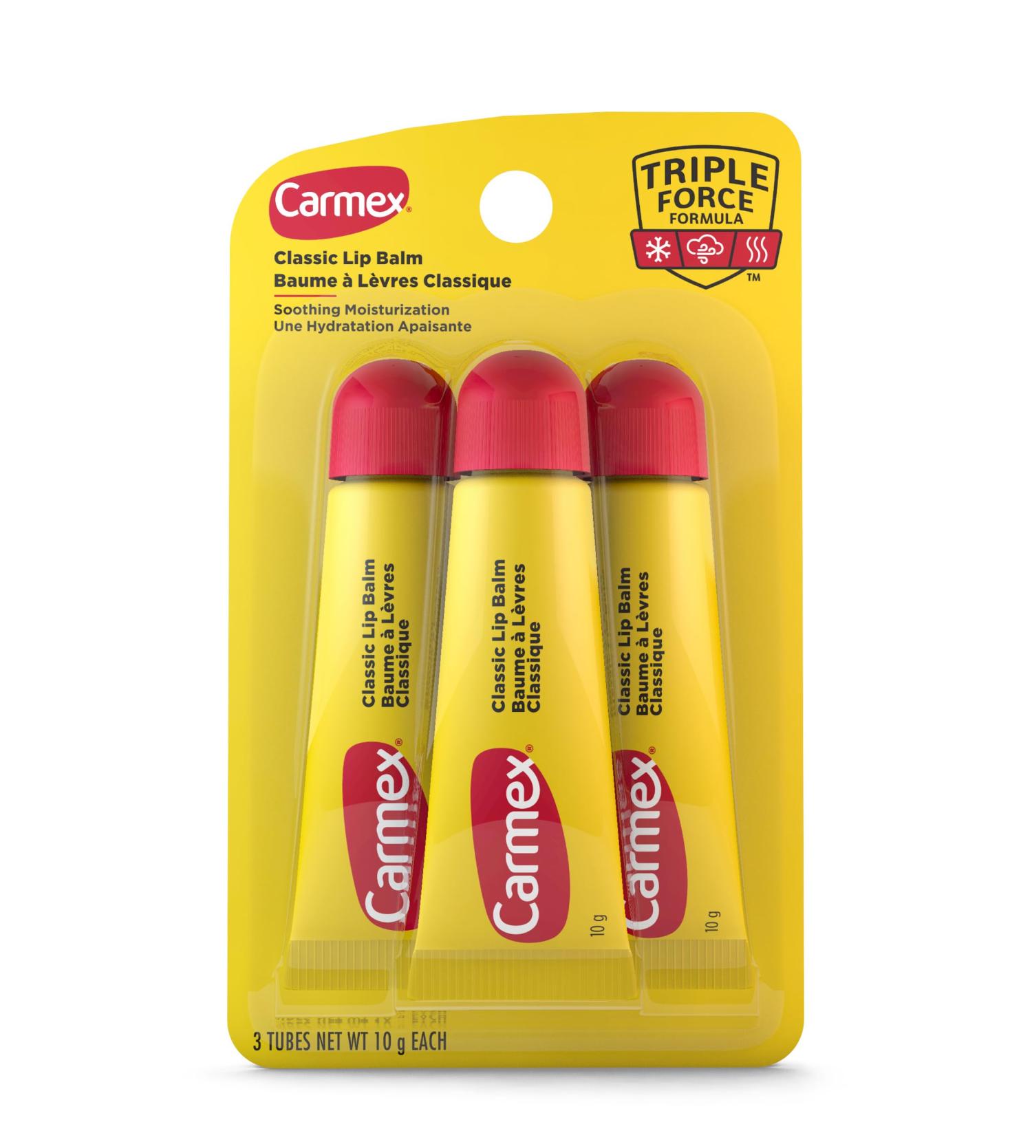 CARMEX Original Lip Balm Tube - 3 Pack | Soothing Moisture for Dry Lips | International Shipping Available - Buy Online on GoSupps.com