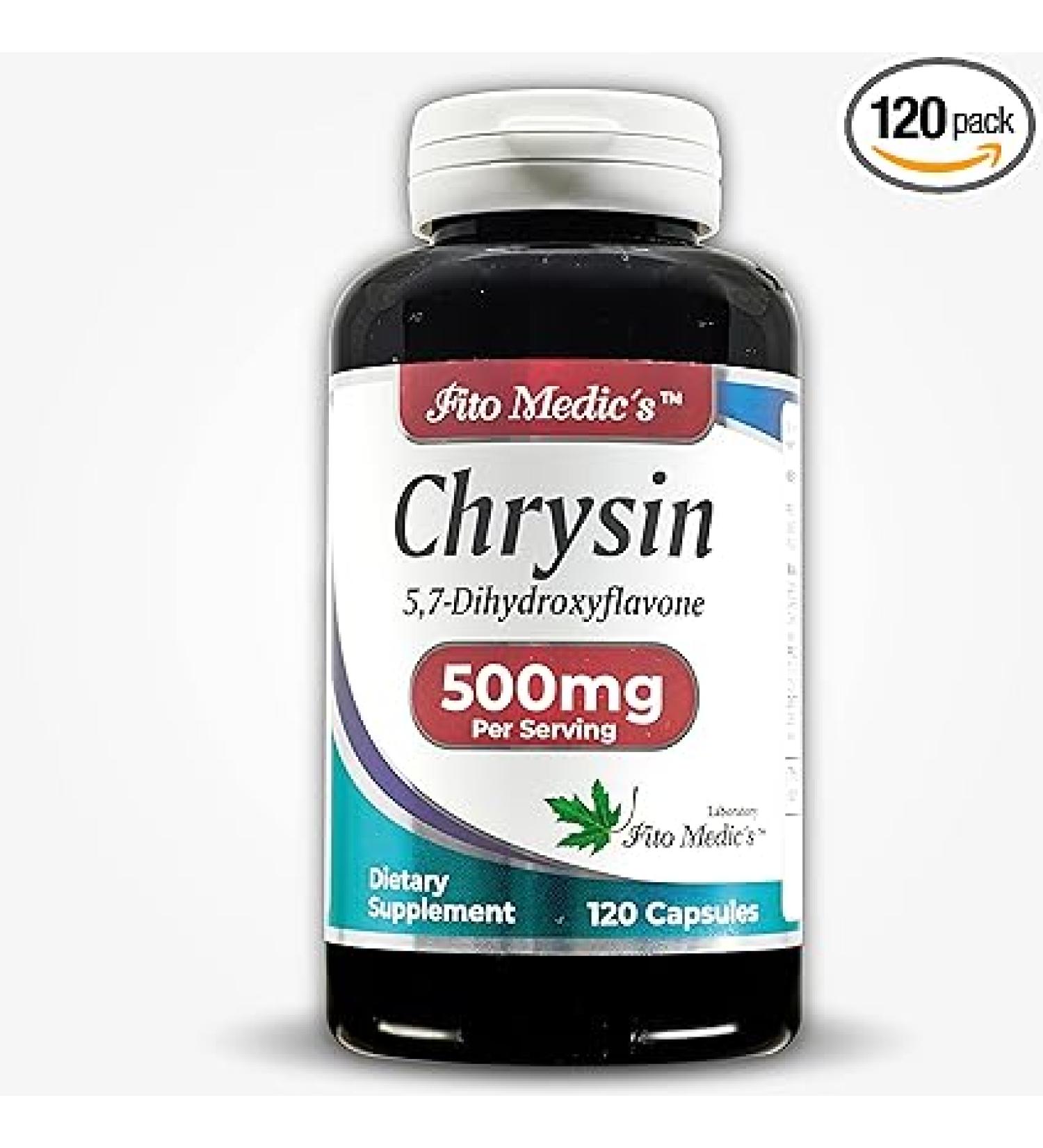 FITO MEDIC'S Chrysin 500mg with Passion Flower - 120 Capsules | Ultra High Absorption - Buy Online on GoSupps.com