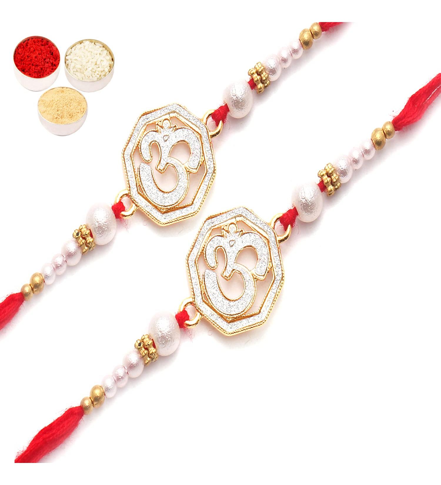 Ghasitaram Gifts Rakhi for Brother Rakhis Online- Set of 2 The Sparkle of Heavenly Divine Blessings for My brother Rakhi - Buy Online on GoSupps.com