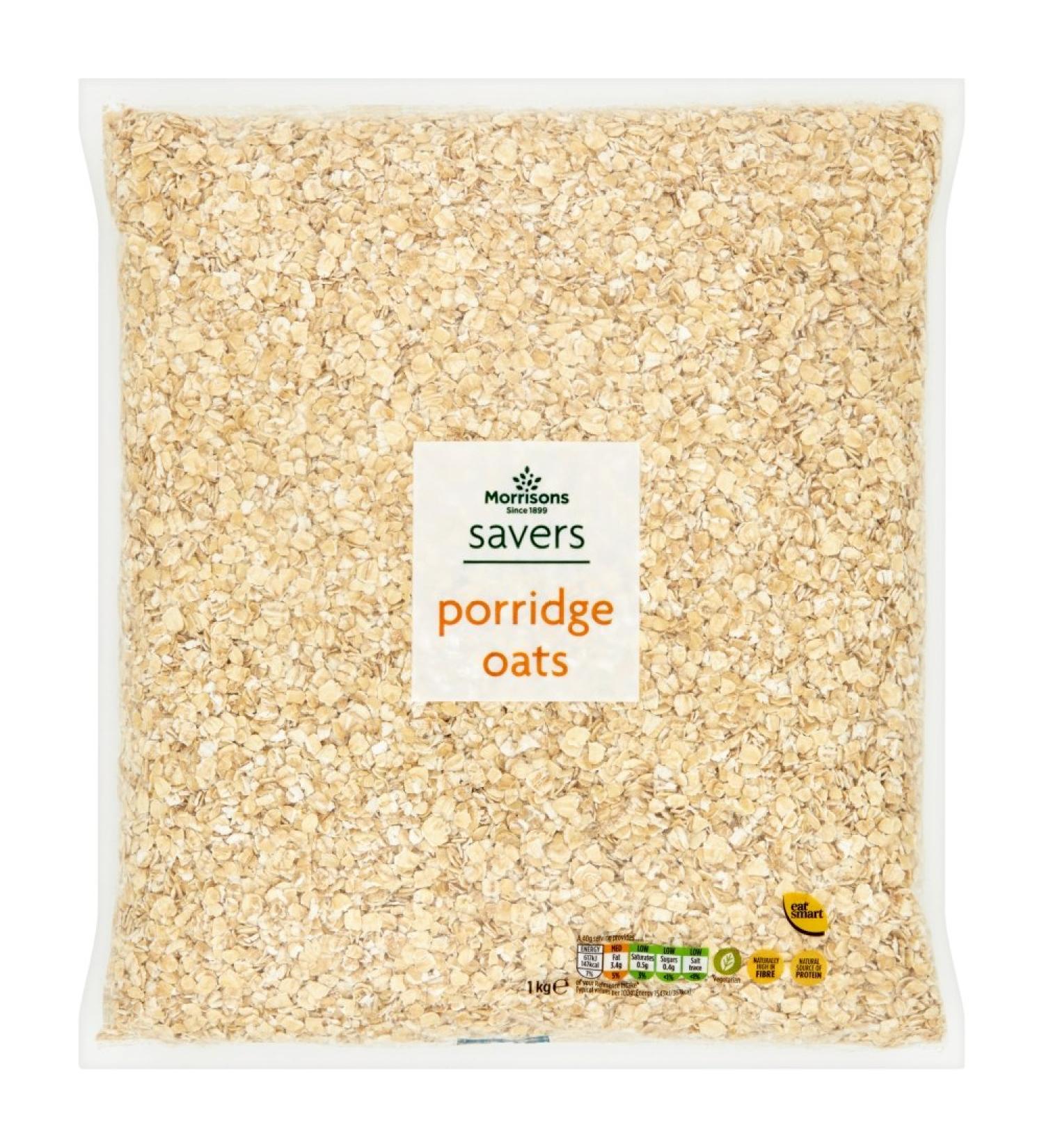 MORRISONS SAVERS PORRIDGE OATS 1KG - Buy Online on GoSupps.com