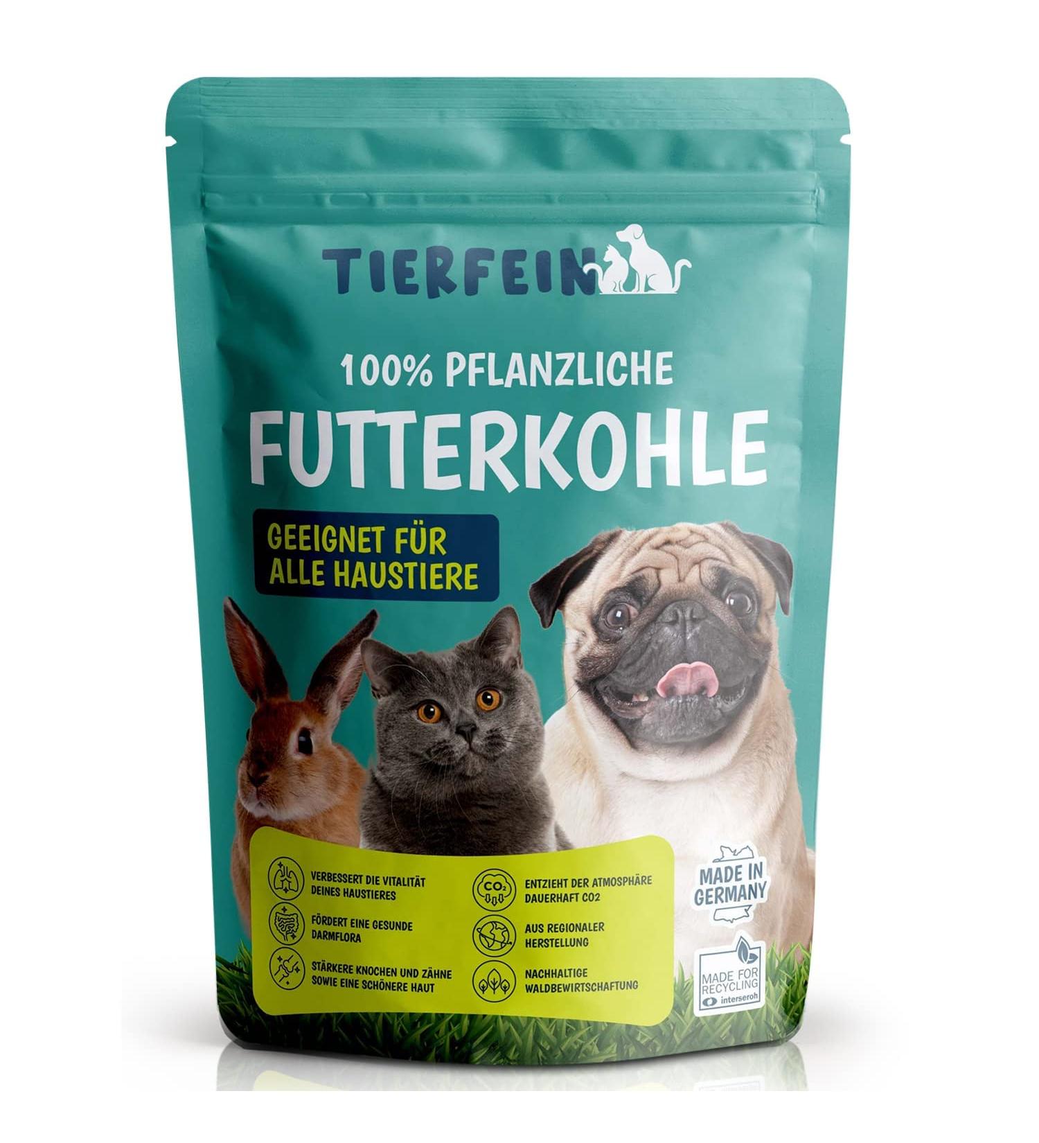 Animal-Free Plant-Based Feed Coal for Dogs & Cats | 500ml Powder for Digestion & Detox - Buy Online on GoSupps.com
