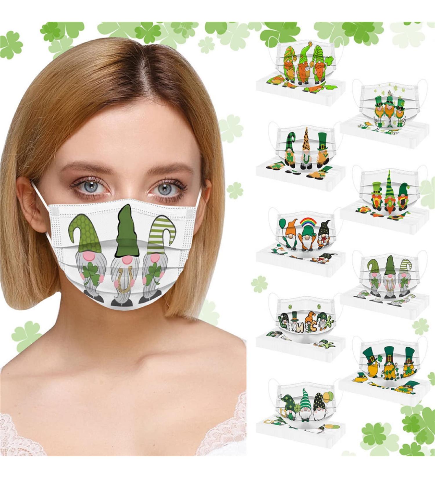 90Pcs Adult St. Patrick's Day Disposable_Face_M sks Gnomes for Holiday Party St Patricks Day Decorations Breathable Protection Saint Patricks Decor for Adults Women Men - Buy Online on GoSupps.com