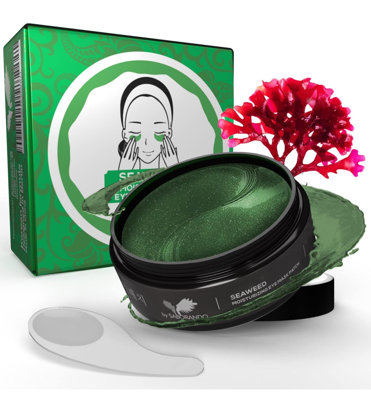 Korean Skincare by Saborando | Algae Eye Pads for Dark Circles & Wrinkles | Moisturizing Eye Mask with Collagen Hyaluron & Vitamin E - 60 Pairs - Buy Online on GoSupps.com