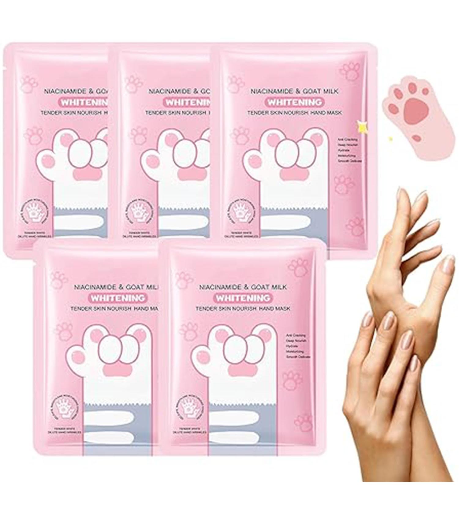 Lot de 5 masques hydratants au lait de ch vre pour les mains - Gants hydratants pour les mains s ches et gerc es - Masque blanchissant pour les mains - Buy Online on GoSupps.com