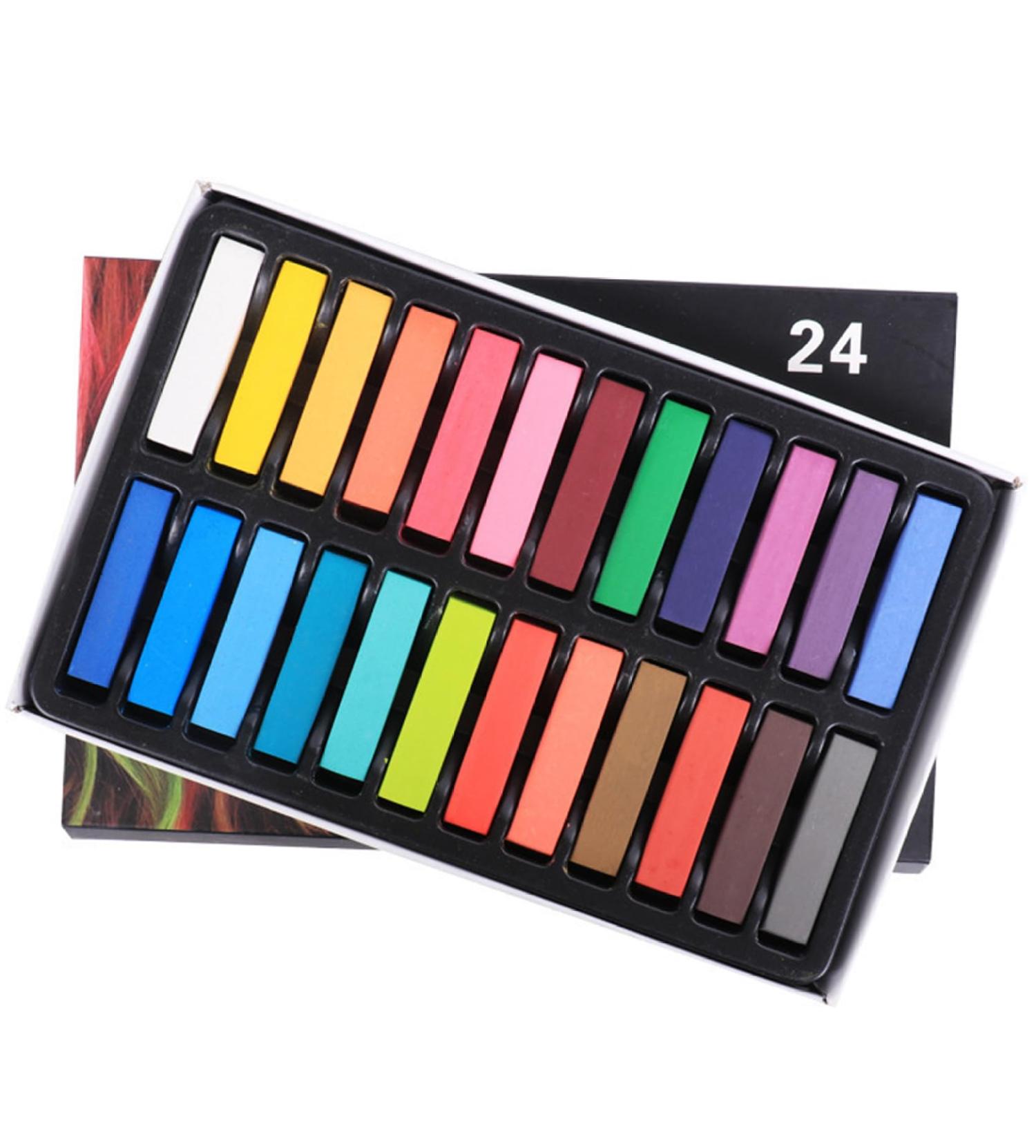 Hair Chalk 24 Colors Temporary Hair Dye Safe Hair Chalk for Kids Washable Temporary Hair Colour Pen Colorful Gifts Great Toy for Kids & Adults Halloween Carnival Cosplay Party Temporary Hair Dye Hair - Buy Online on GoSupps.com