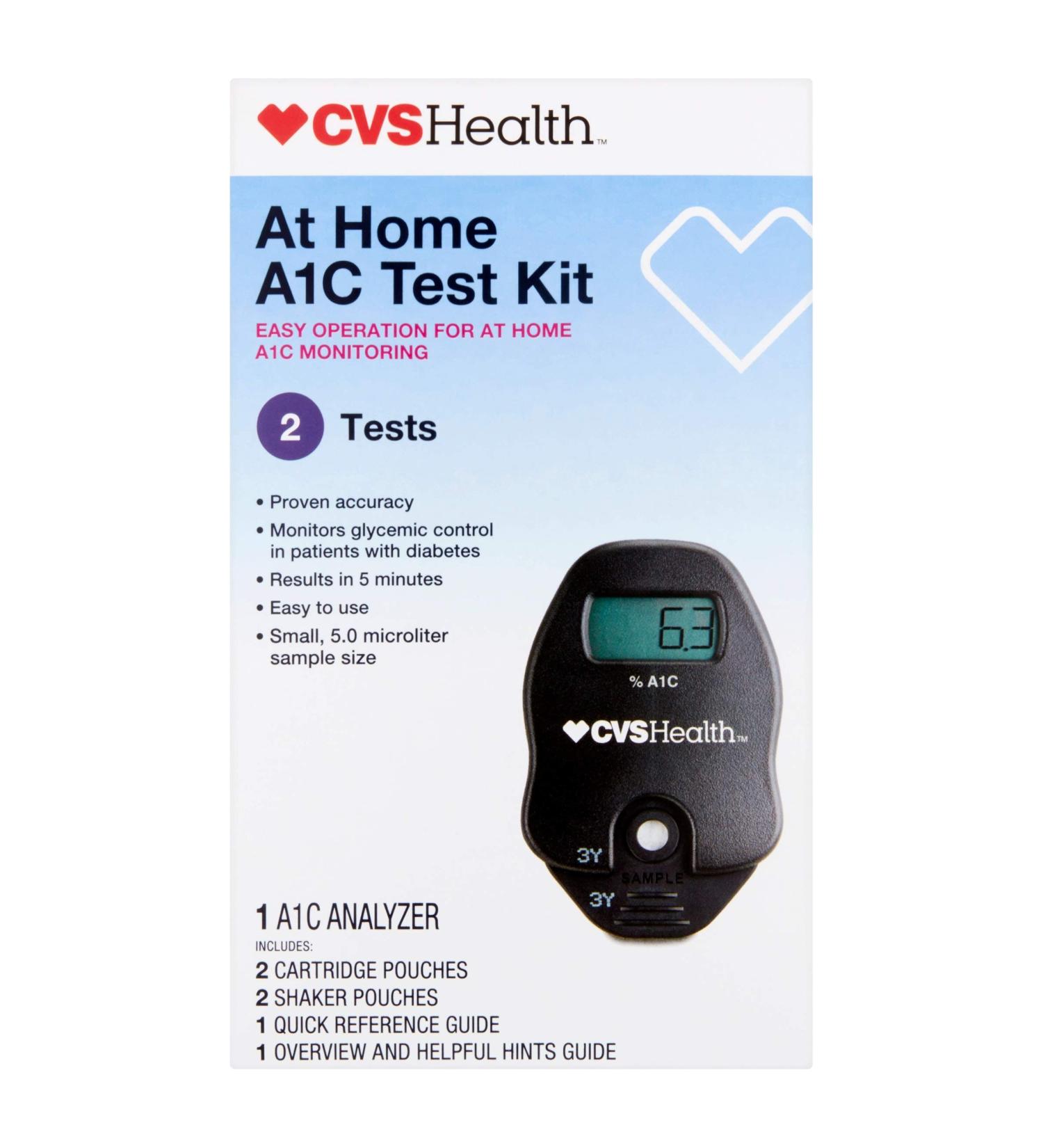 A1C At-Home Test Kit for Easy Glycemic Control Monitoring - CVS - Buy Online on GoSupps.com