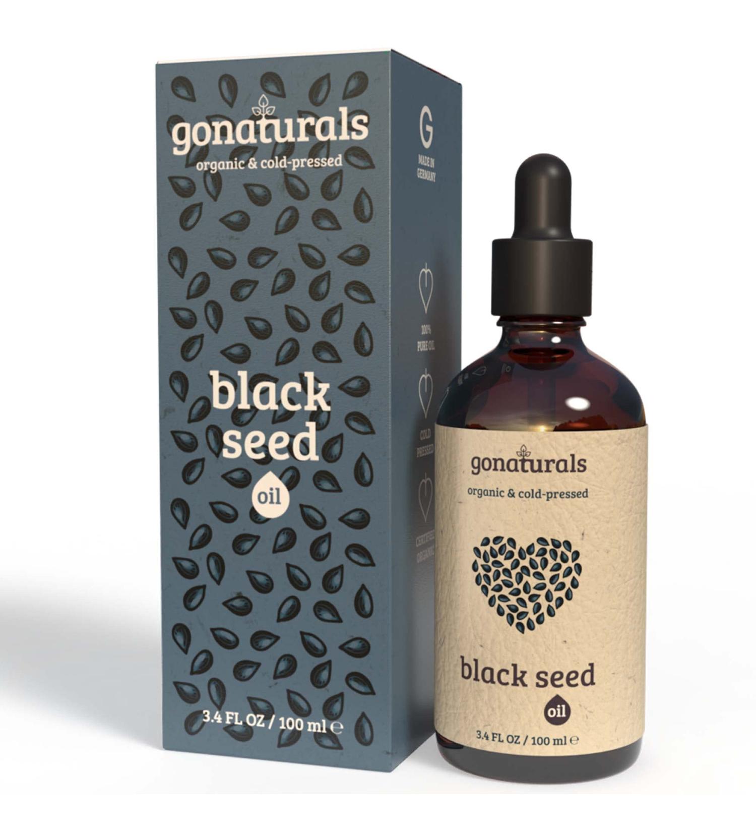 Buy Gonaturals Black Cumin Oil - 100% Pure & Organic | Cold Pressed | 100ml | Vegan Cruelty-Free Additive-Free | Ideal for Face Body & Hair - Nigella Sativa - Buy Online on GoSupps.com