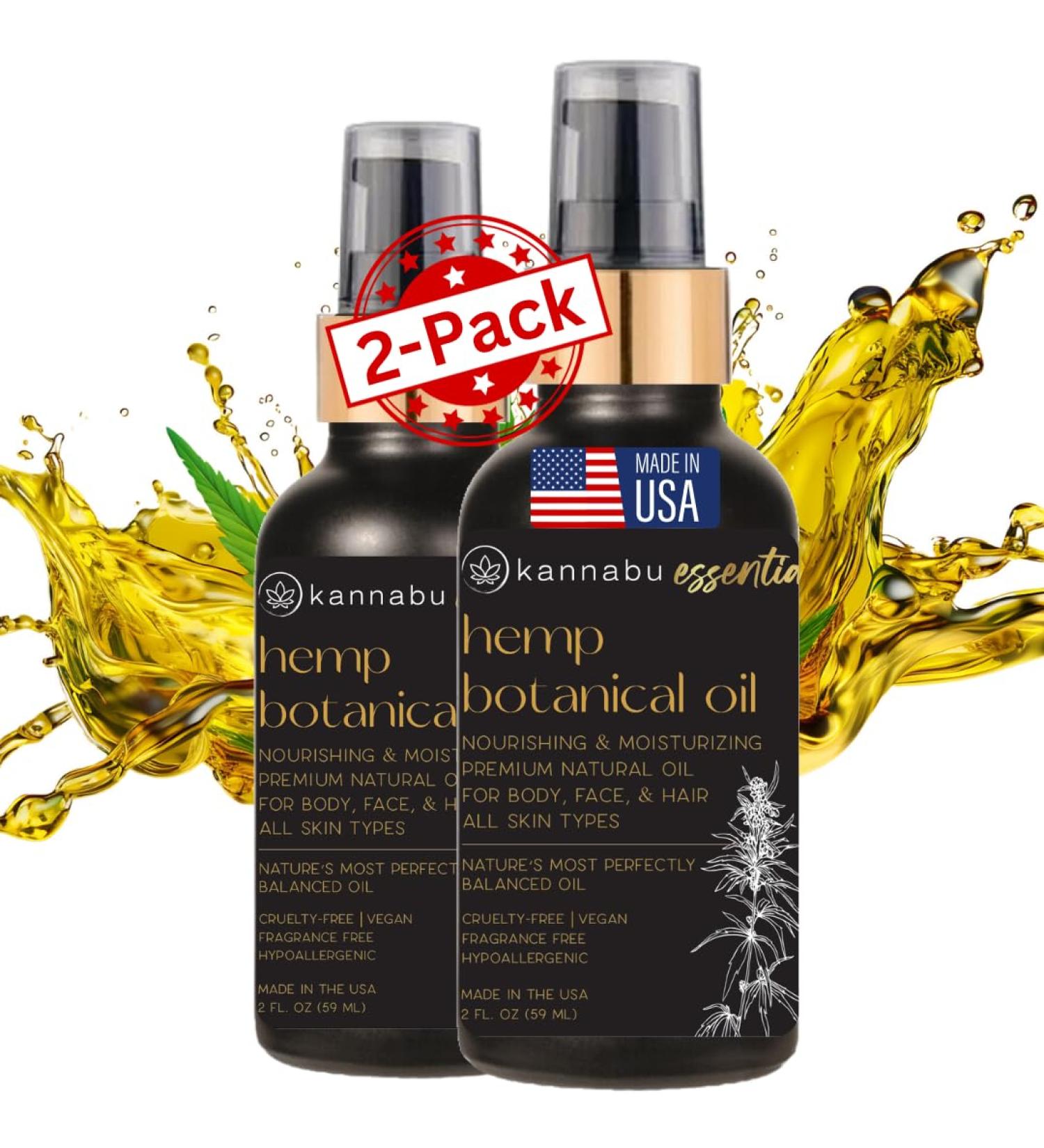 Essentia Hemp Botanical Oil - All Natural Vitamin E & Pure Omegas for Skin Hair Nails & Body | Vegan Non-GMO Cruelty-Free | 2 Fl Oz (Pack of 2 - Buy Online on GoSupps.com