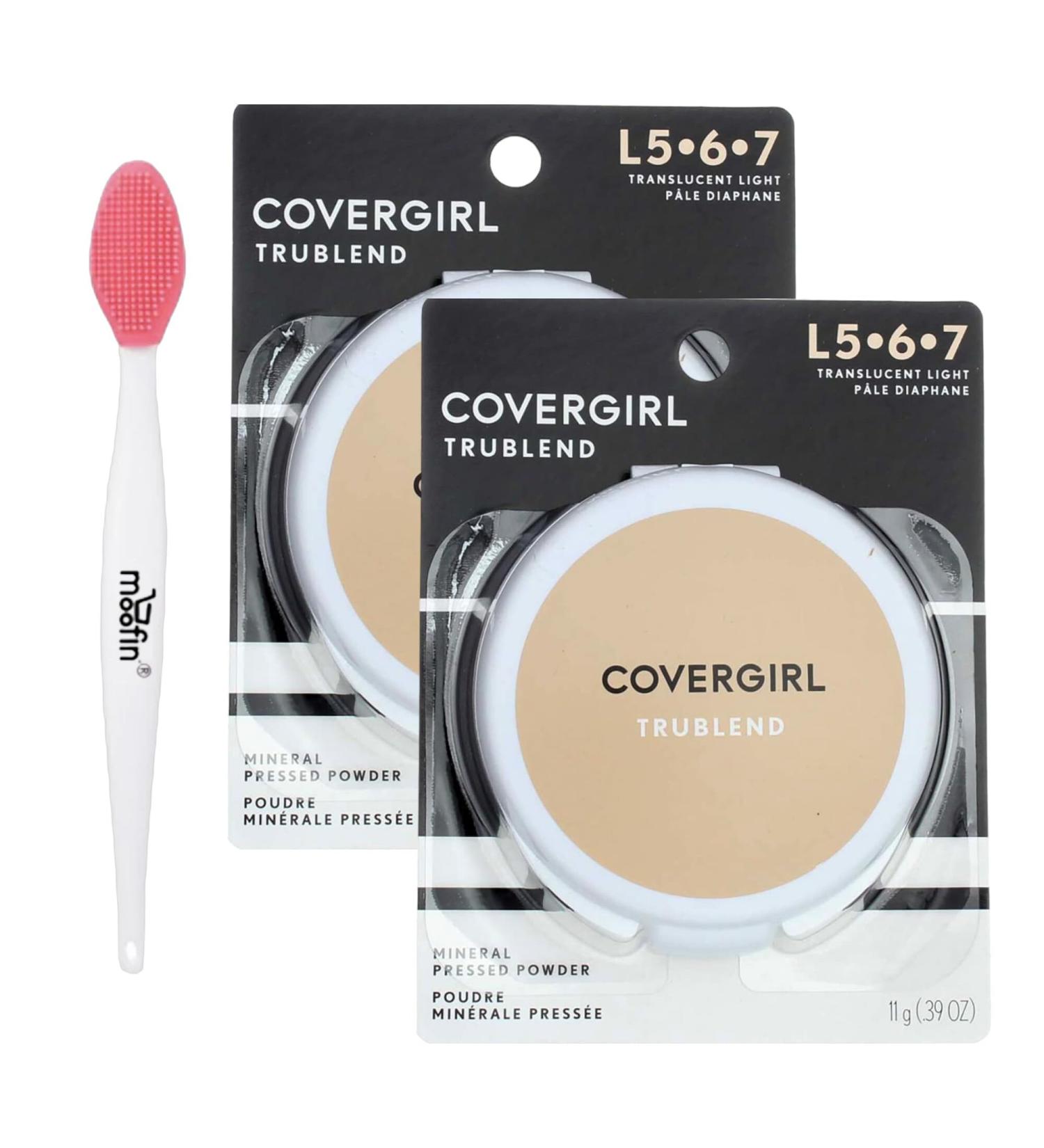 Trublend Pressed Blendable Powder Translucent Light - Lightweight Matte Compact with Mirror & Applicator - Pack of 2 | Dermatologist-Tested Includes Nose Cleaning Brush - Buy Online on GoSupps.com
