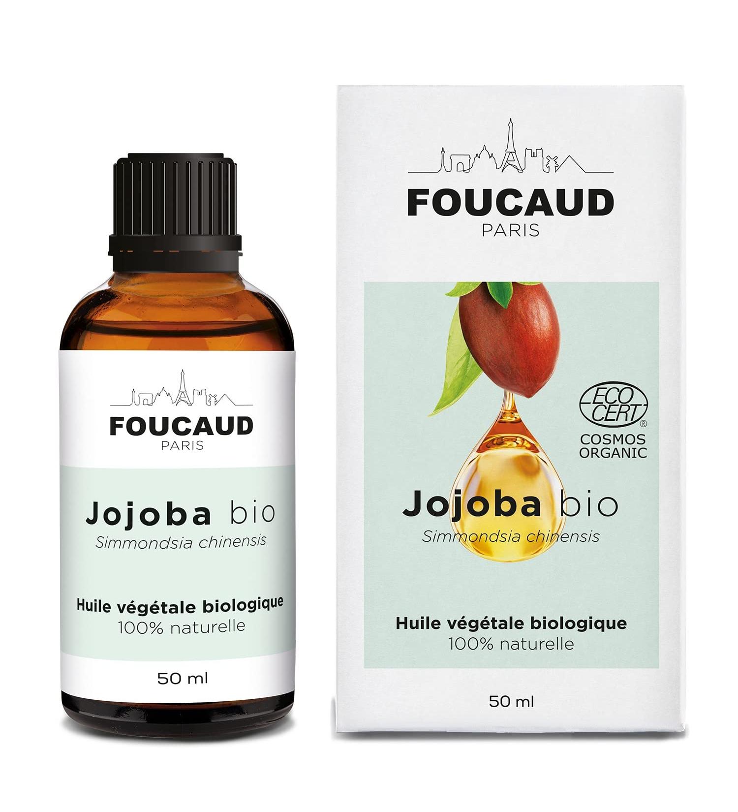 FOUCAUD | Jojoba vegetable oil | Simmondsia chinensis | Organic | 100% natural | Hair | Skin | Regulates sebum | Shine and suppleness of hair | 50ml | French brand since 1946 - Buy Online on GoSupps.com