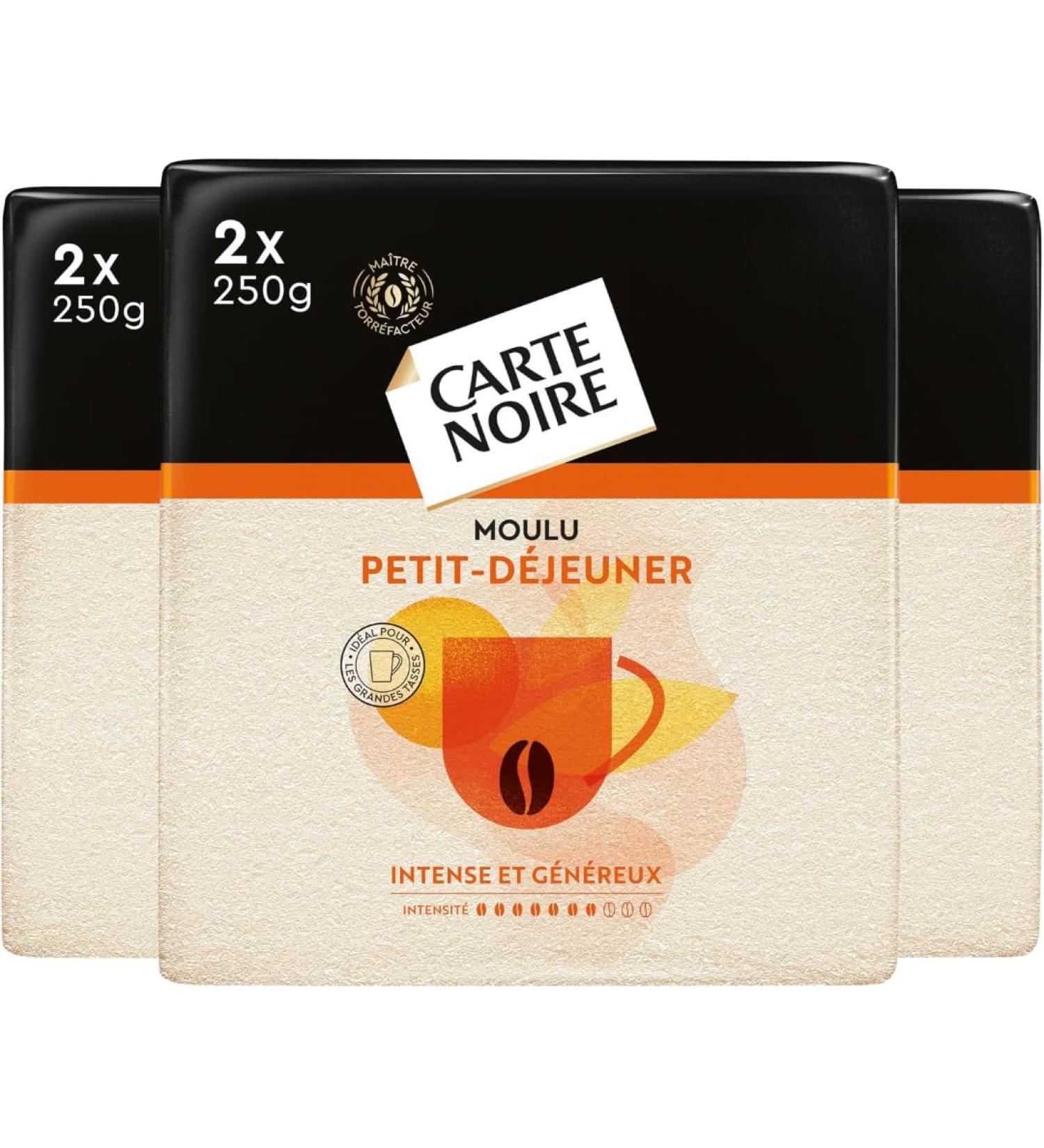 CARTE NOIRE - Moulu Petit D jeuner 1 5Kg - Arabica et Robusta - Intensit 7 - caf long - Intense et Aromatique - 6x250g - Buy Online on GoSupps.com