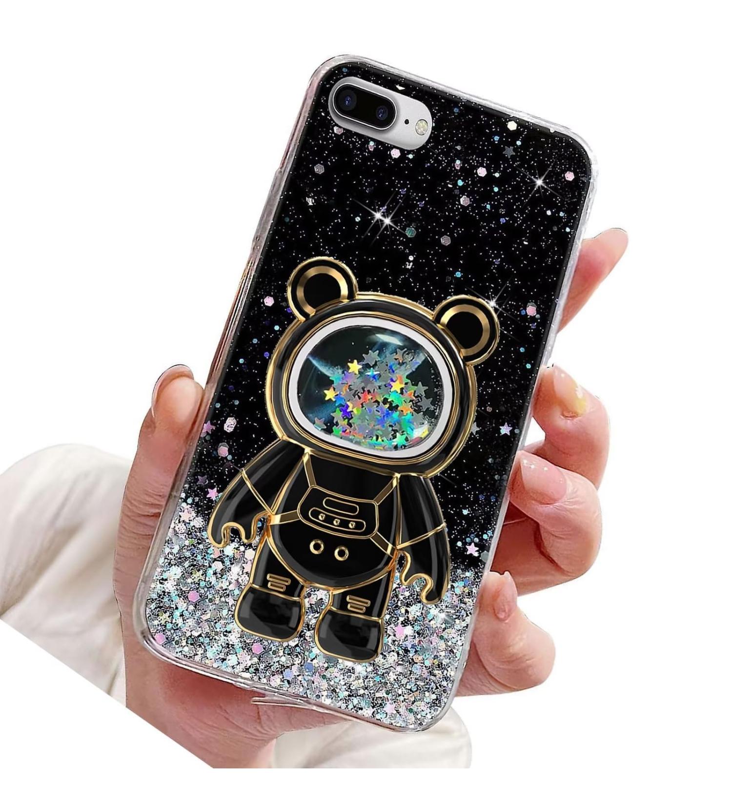 Rnrieyta Miagon B r Astronaut Stand Cover for iPhone 8 Plus/7 Plus - Cute Glitter Crystal Protection Case with Kickstand - Bling Transparent Bumper for Black iPhone 8 Plus - Buy Online on GoSupps.com