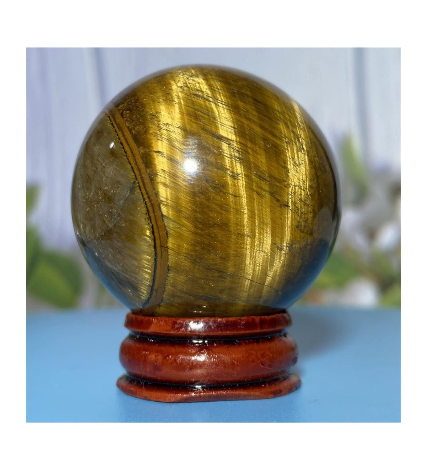 Natural Sphere Tiger Eye Stone Ball Quartz Crystal Natural Ore Gemstone Home Decoration Gift 1pc (Color : 100-110g) - Buy Online on GoSupps.com