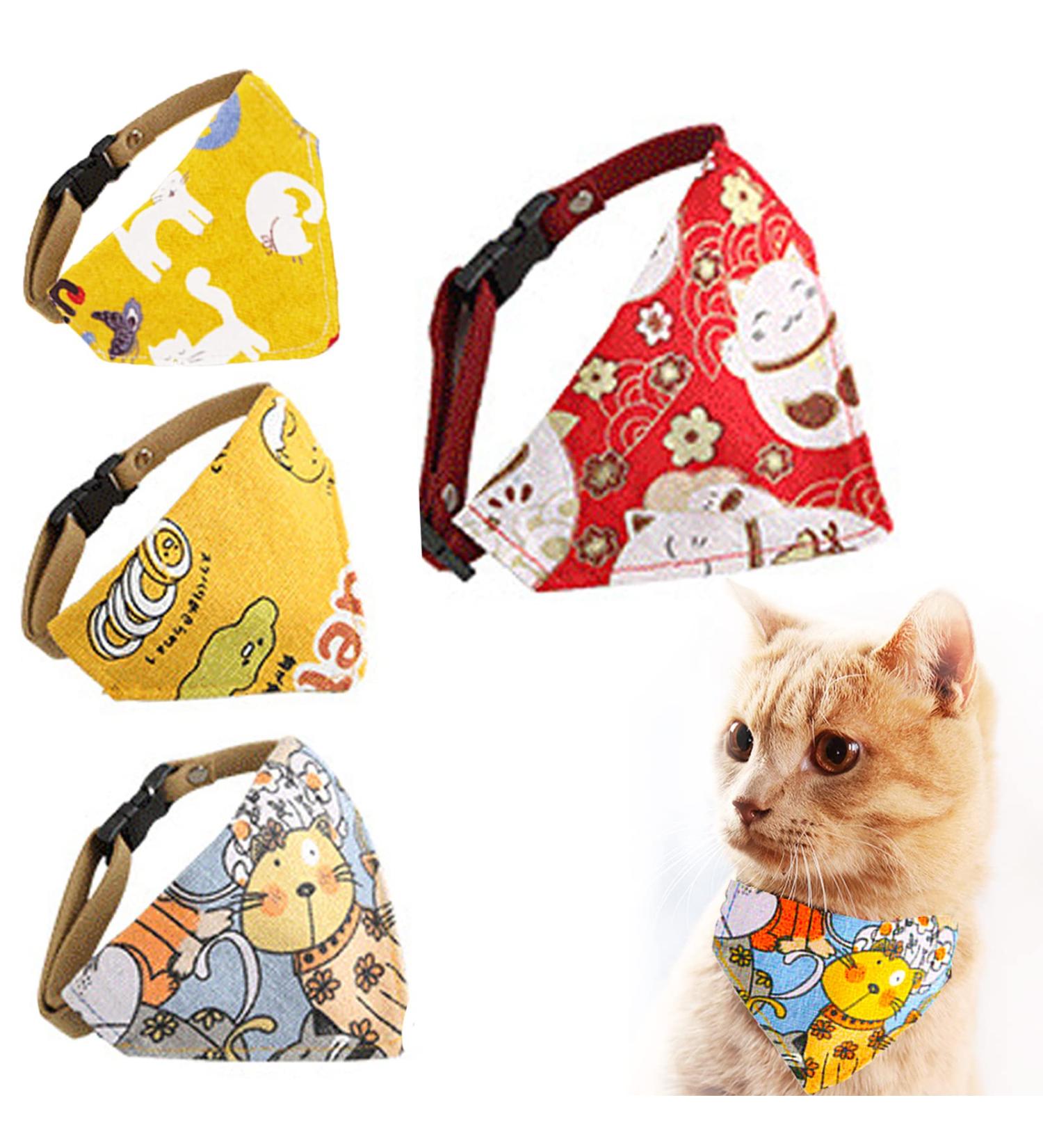 BSitsss Adjustable Cat Collars - 4 Pack Removable Kitten Accessories (18-33cm) - Color Random - Perfect for Cats and Kittens - Buy Online on GoSupps.com