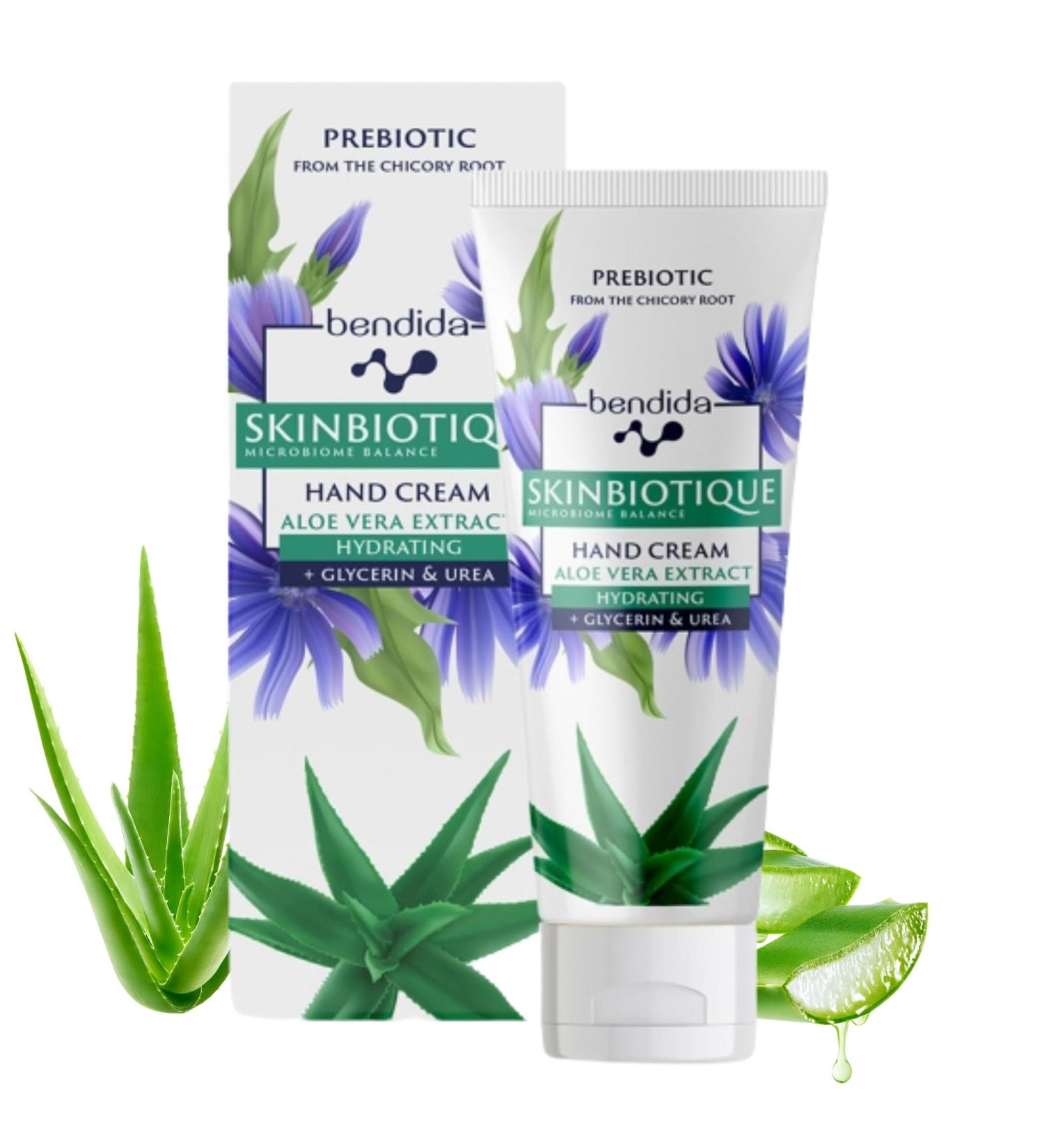 Bendida Skinbiotic Hand Cream with Aloe Vera Extract + Glycerin - Moisturizing Cream for Rough and Damaged Skin - Gentle Care Cream for Dry Hands and Stressed Skin - - Buy Online on GoSupps.com